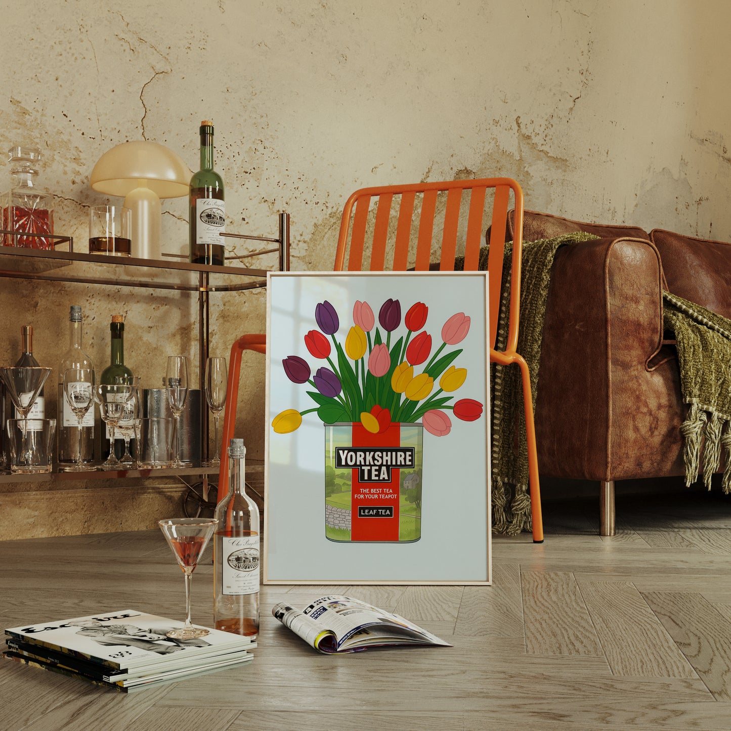 Tulips in a Yorkshire Tea Tin