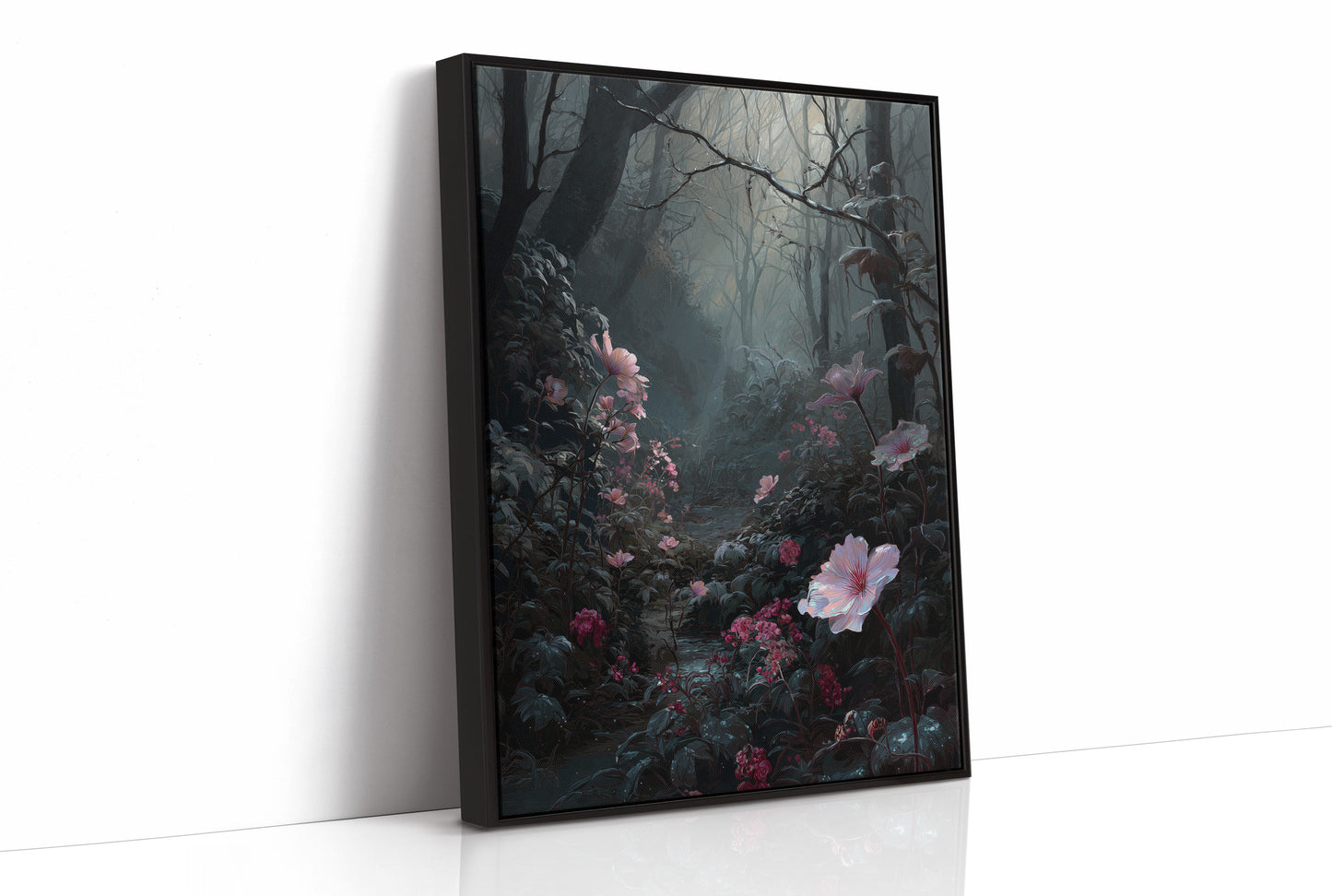 Pink Blossoms Defy Foggy Twilight