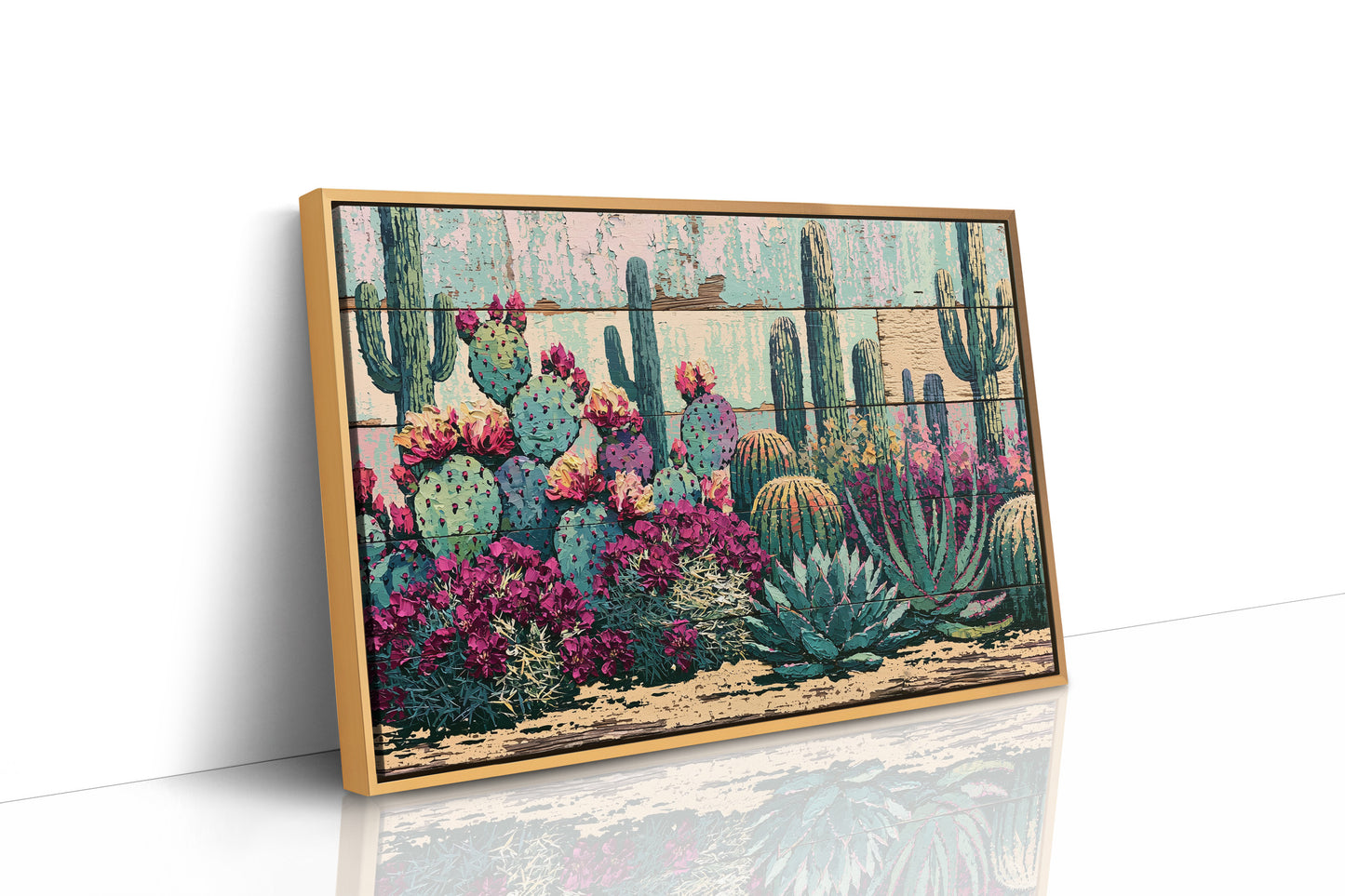 Blooming Prickly Pear Panels