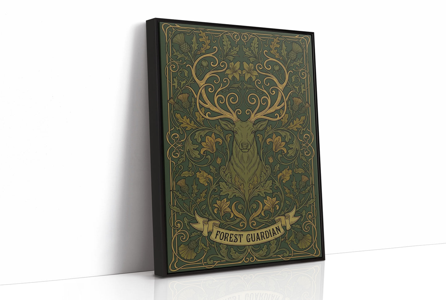 Forest Guardian: Art Nouveau Stag Pattern