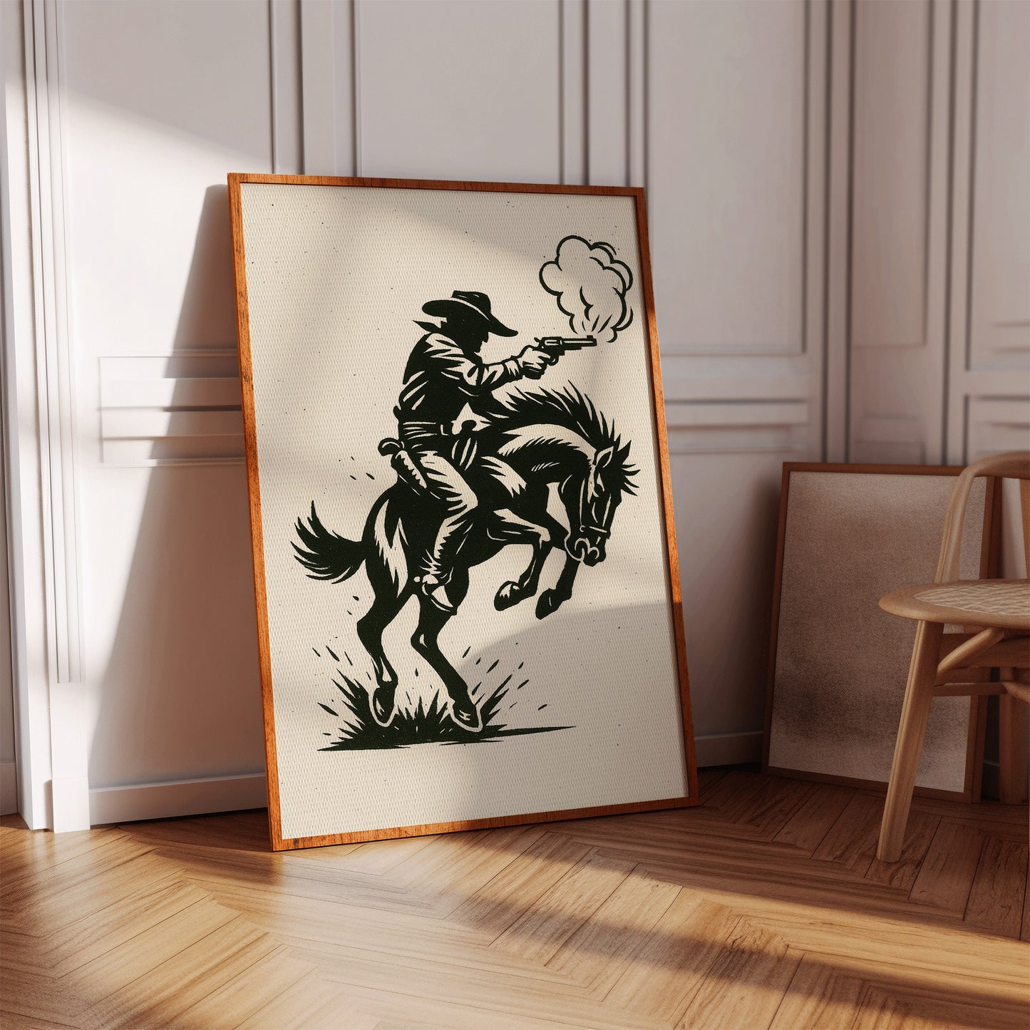 Cowboy Gunfire in the Dust