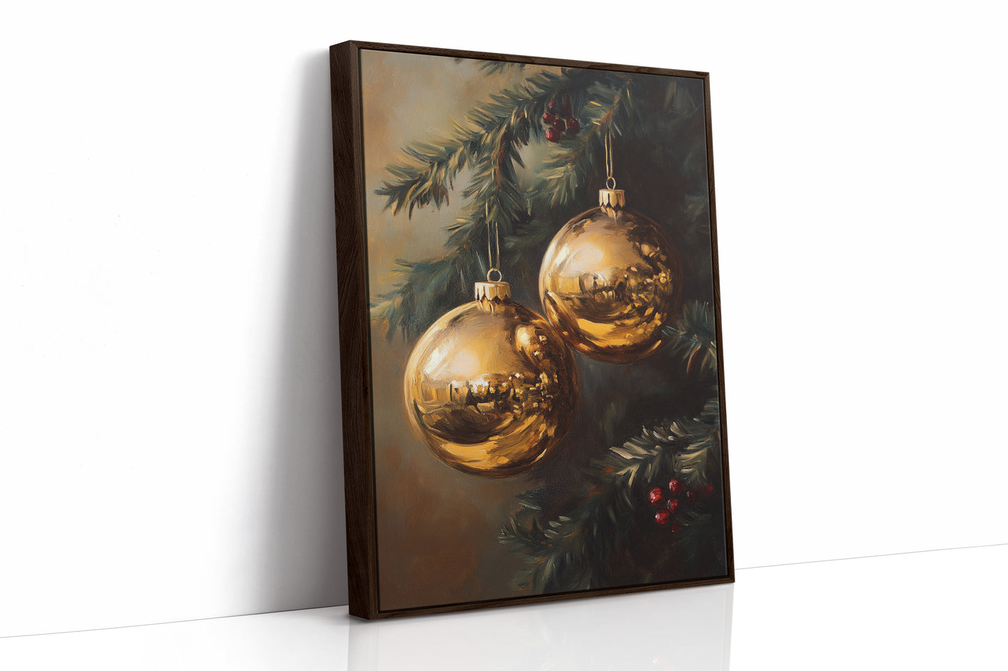 Golden Orbs of Winter's Embrace
