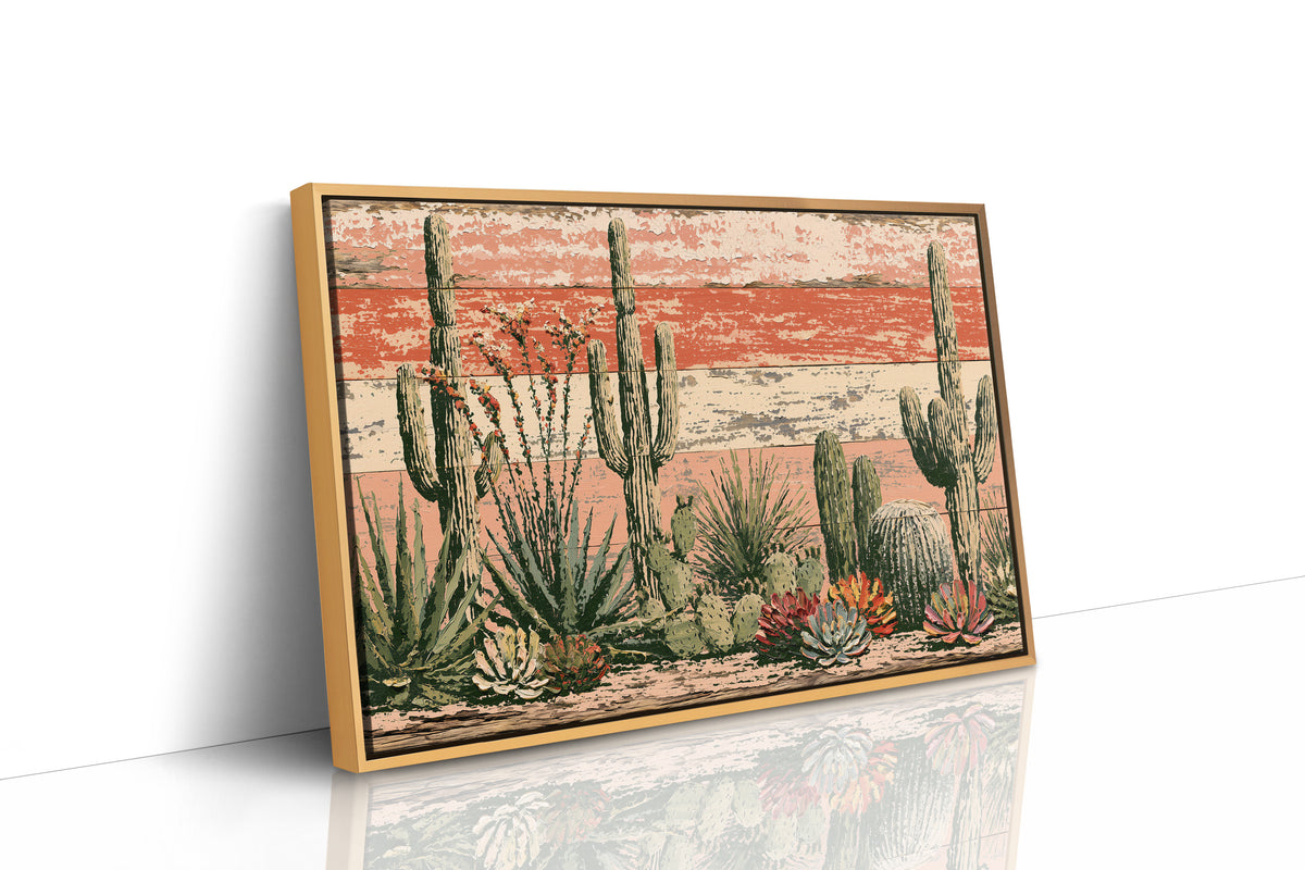 Succulent Garden on Coral Planks
