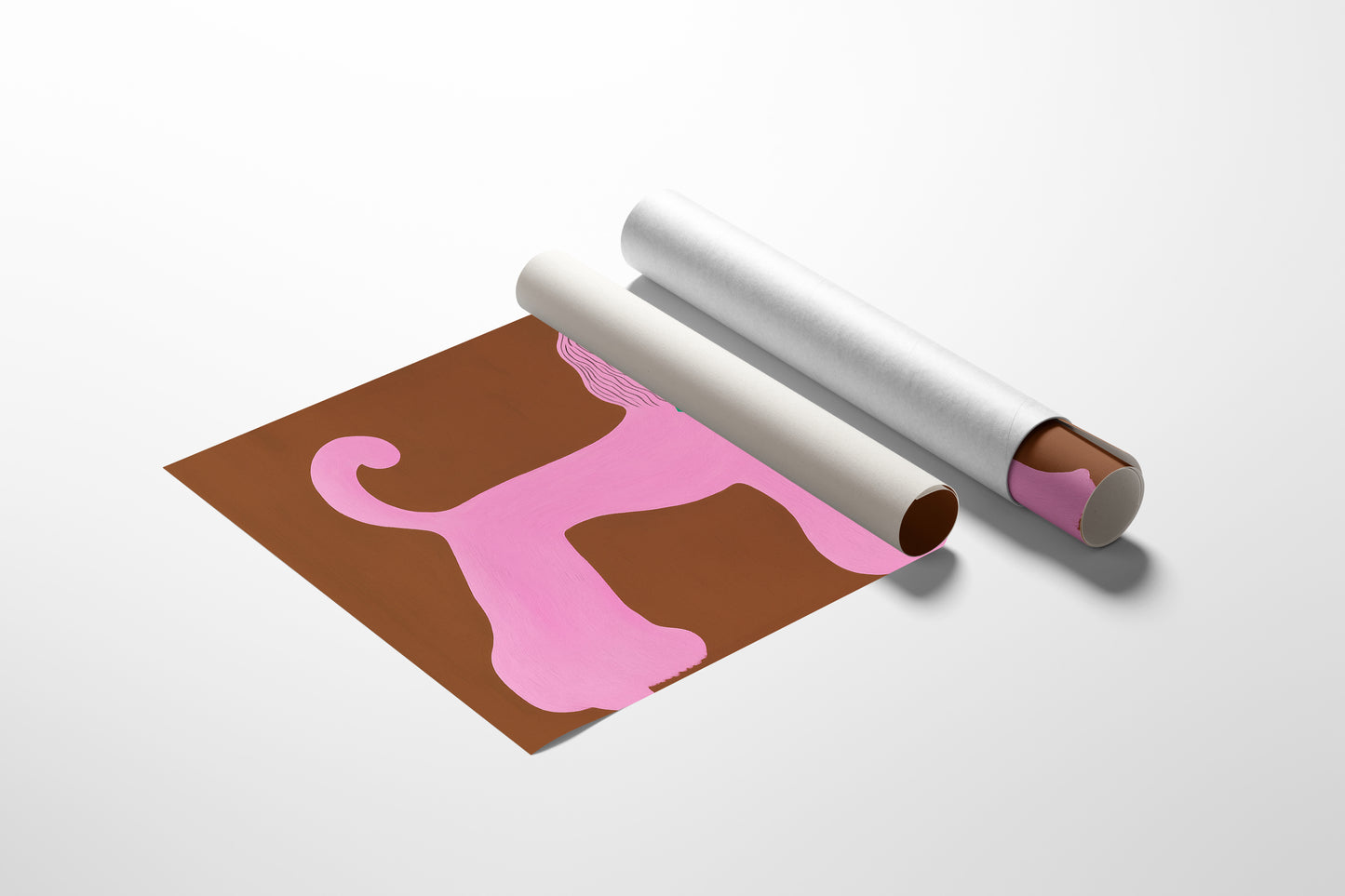 Pink Poodle with a Green Bow