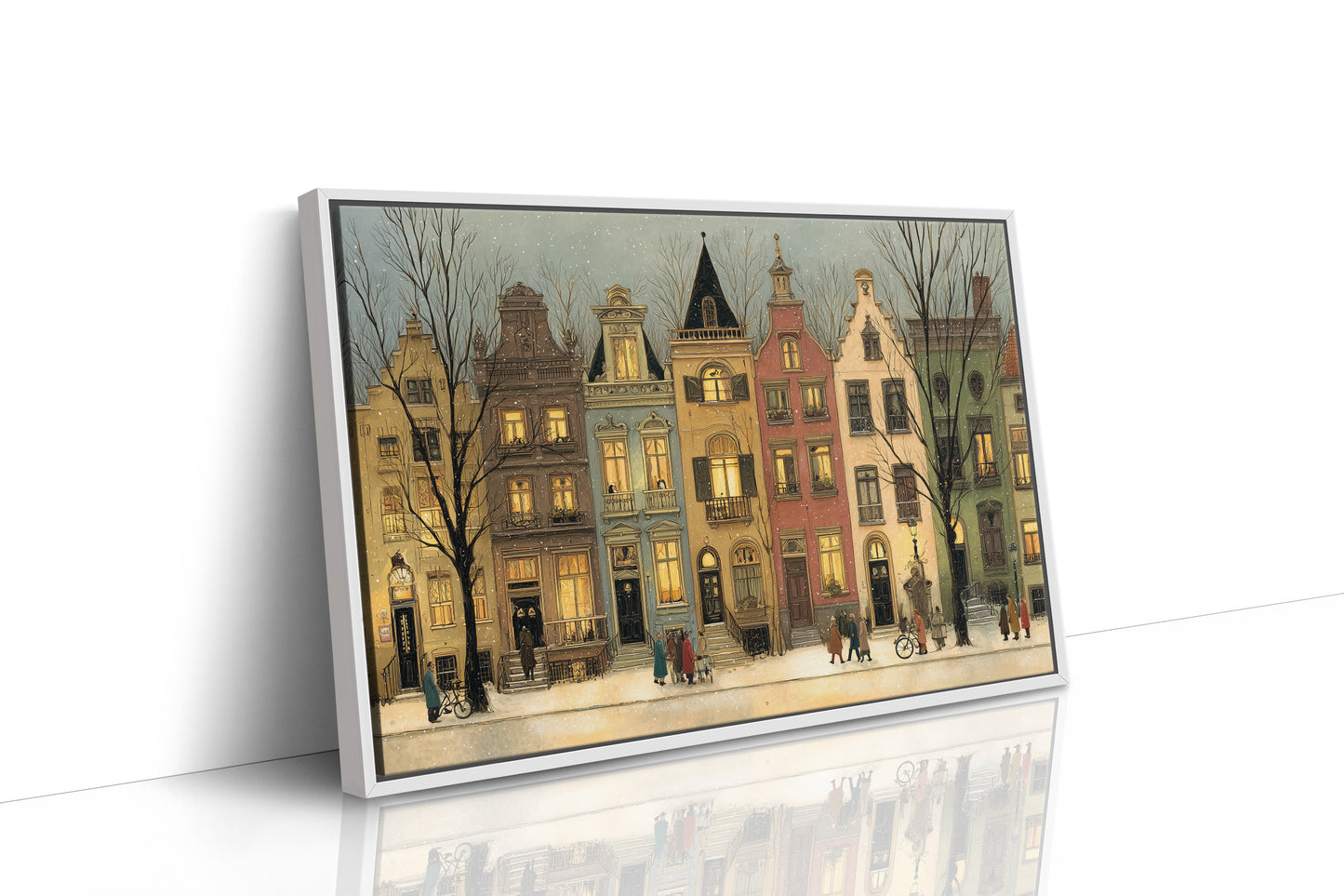 Twilight Gathering Along Cobbled Streets