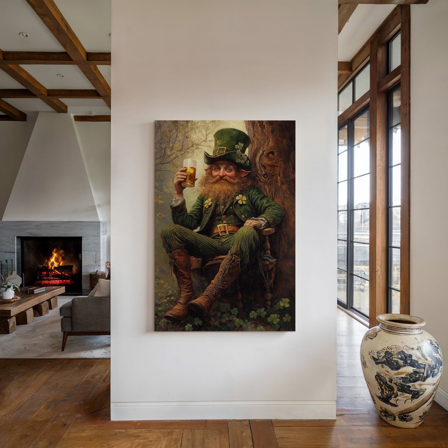 Lucky Leprechaun: Irish Folklore Canvas Wall Art