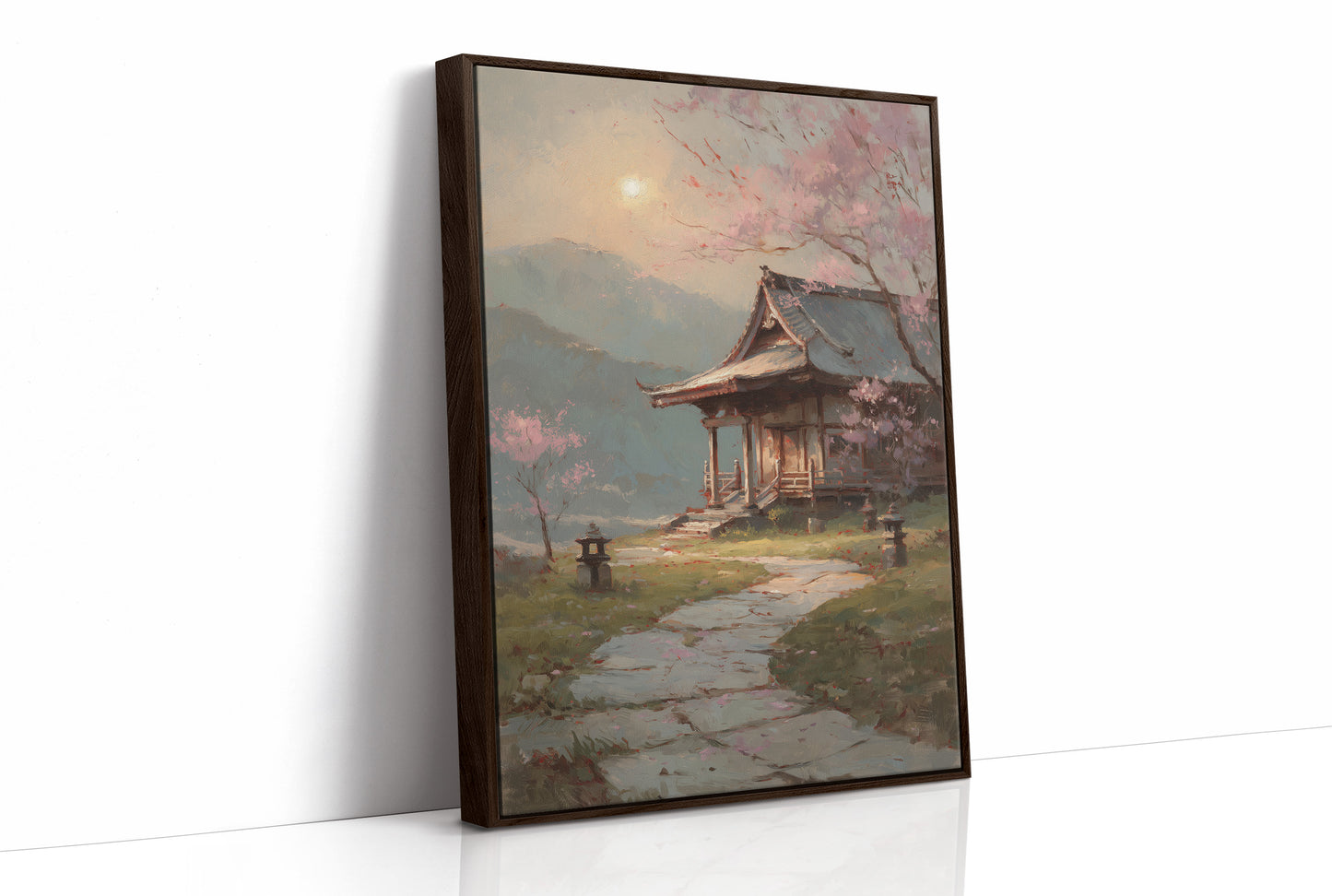 Cherry Blossoms Guard Ancient Temple Path