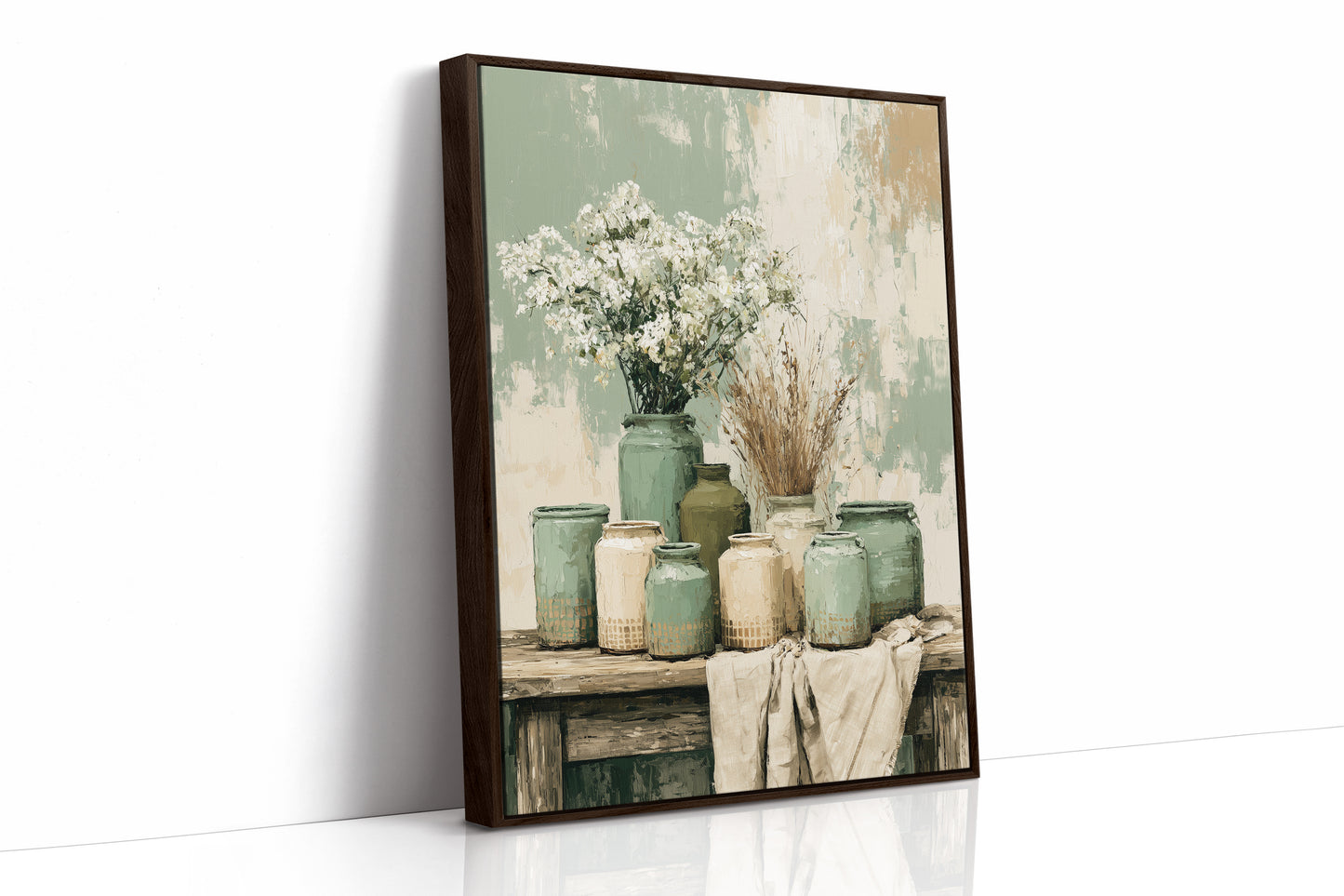Sage Jars and Baby's Breath