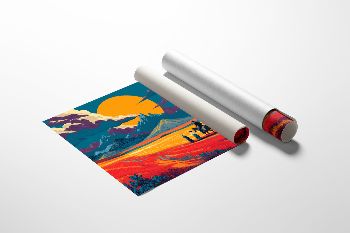 Prairie Wagons Chase Mountain Sunsets