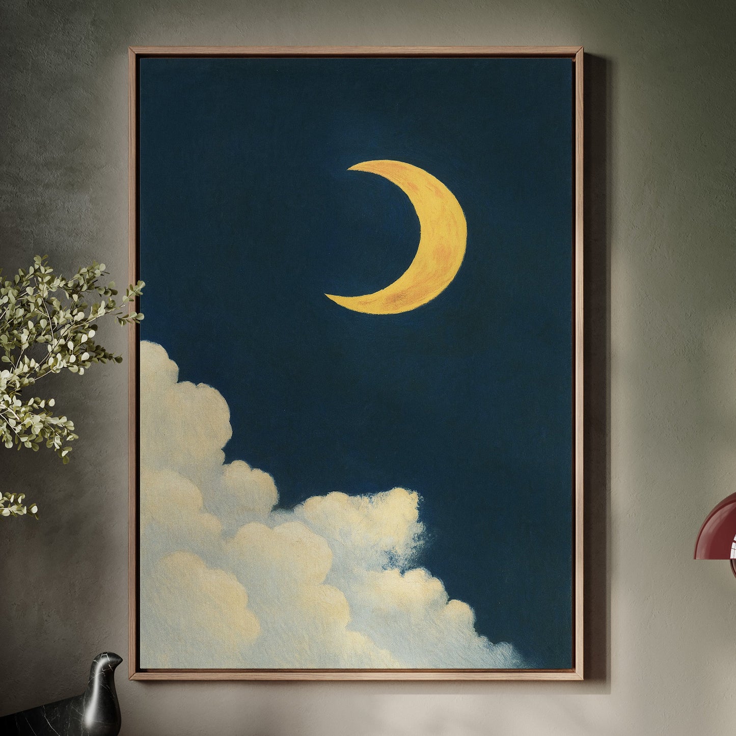 Golden Moon Over Soft Clouds