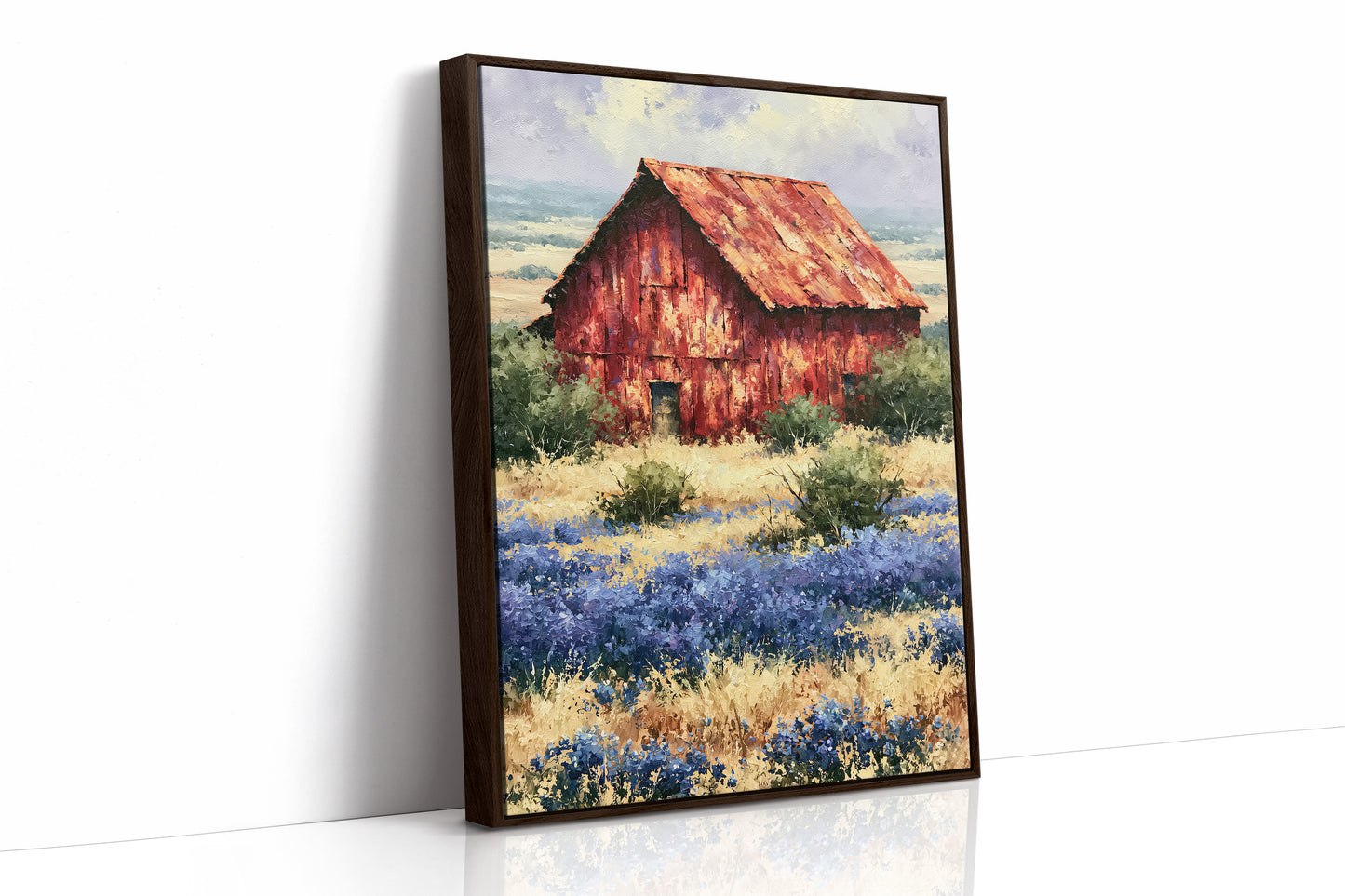 Red Barn in the Bluebonnets