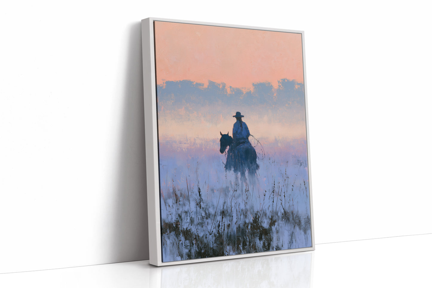 Rider Fading Into Dusk Haze