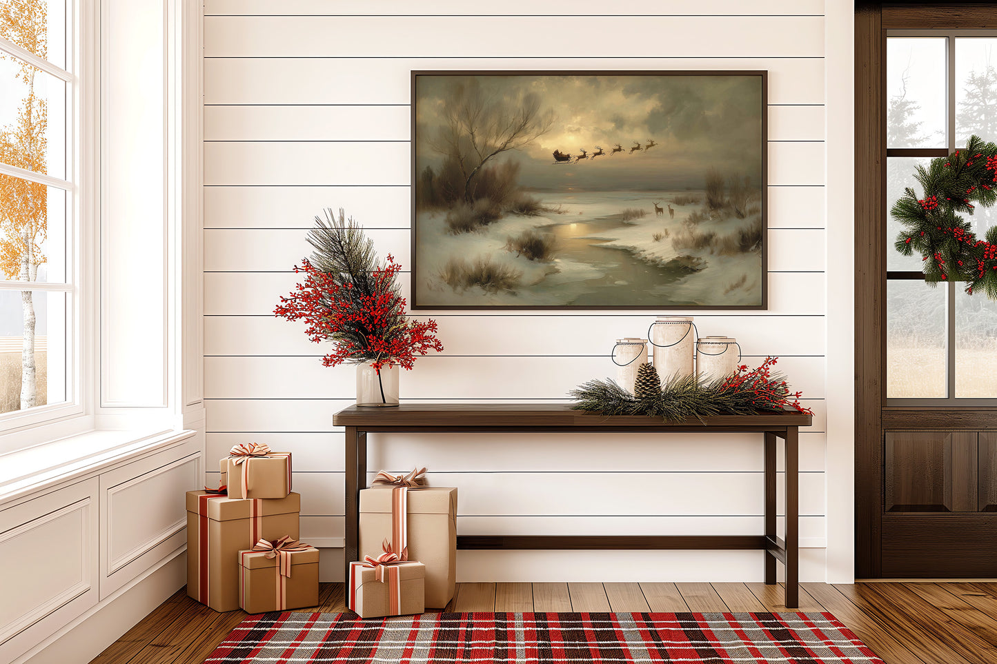 Winter Magic Crosses Moonlit Stream