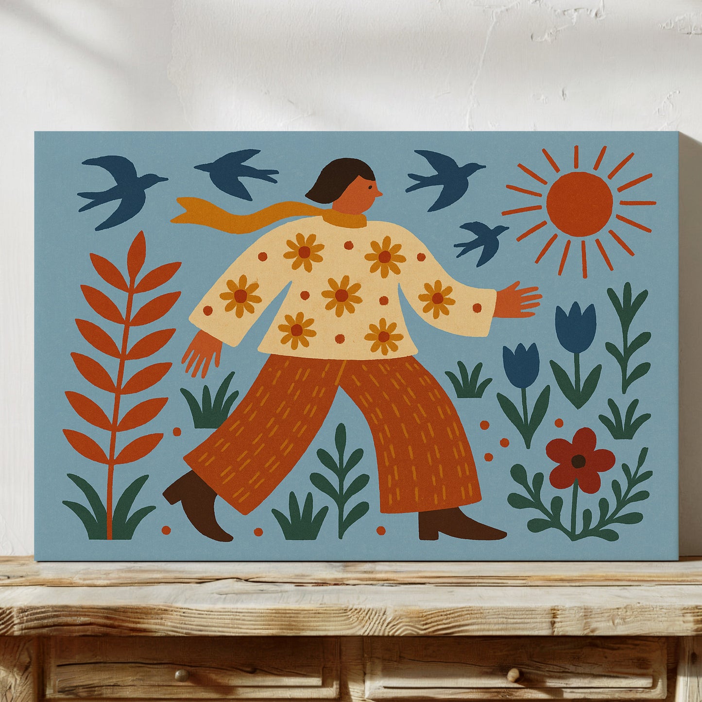 Sunlit Walk Through Wildflowers