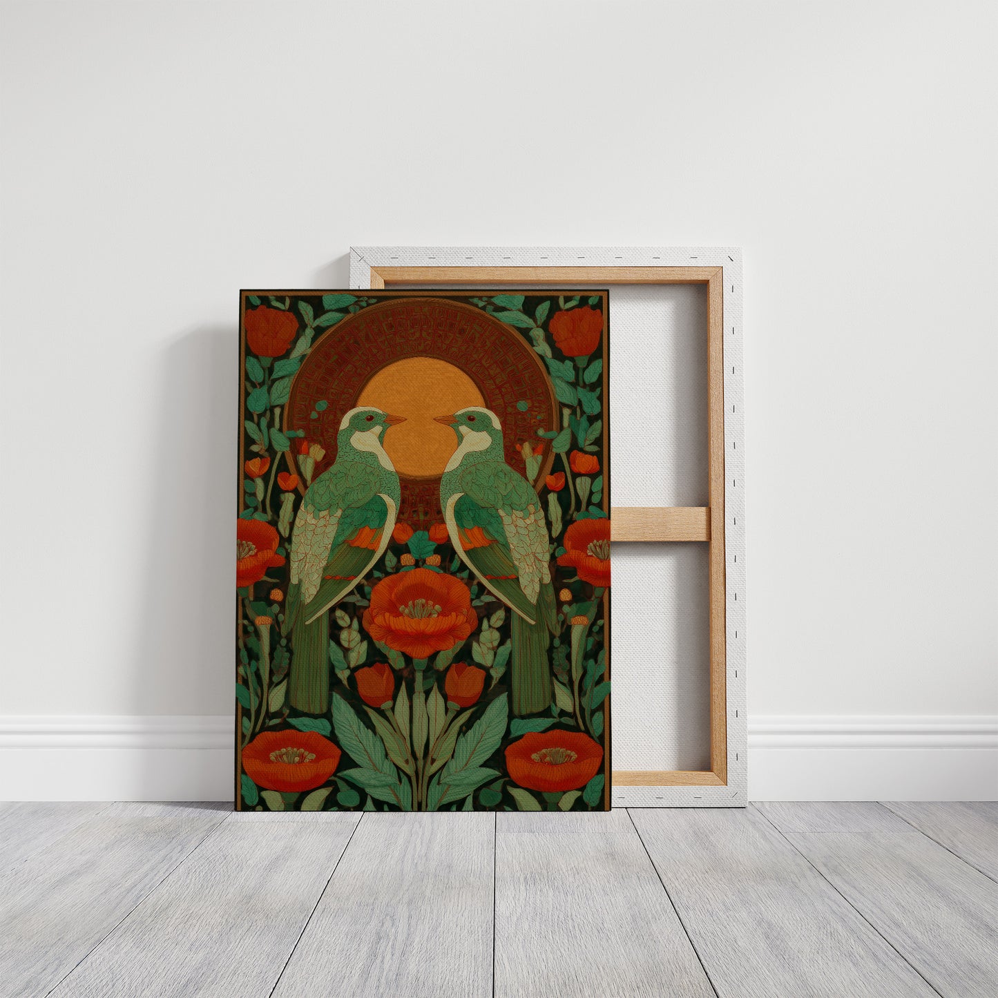 Emerald Sentinels of the Poppy Garden