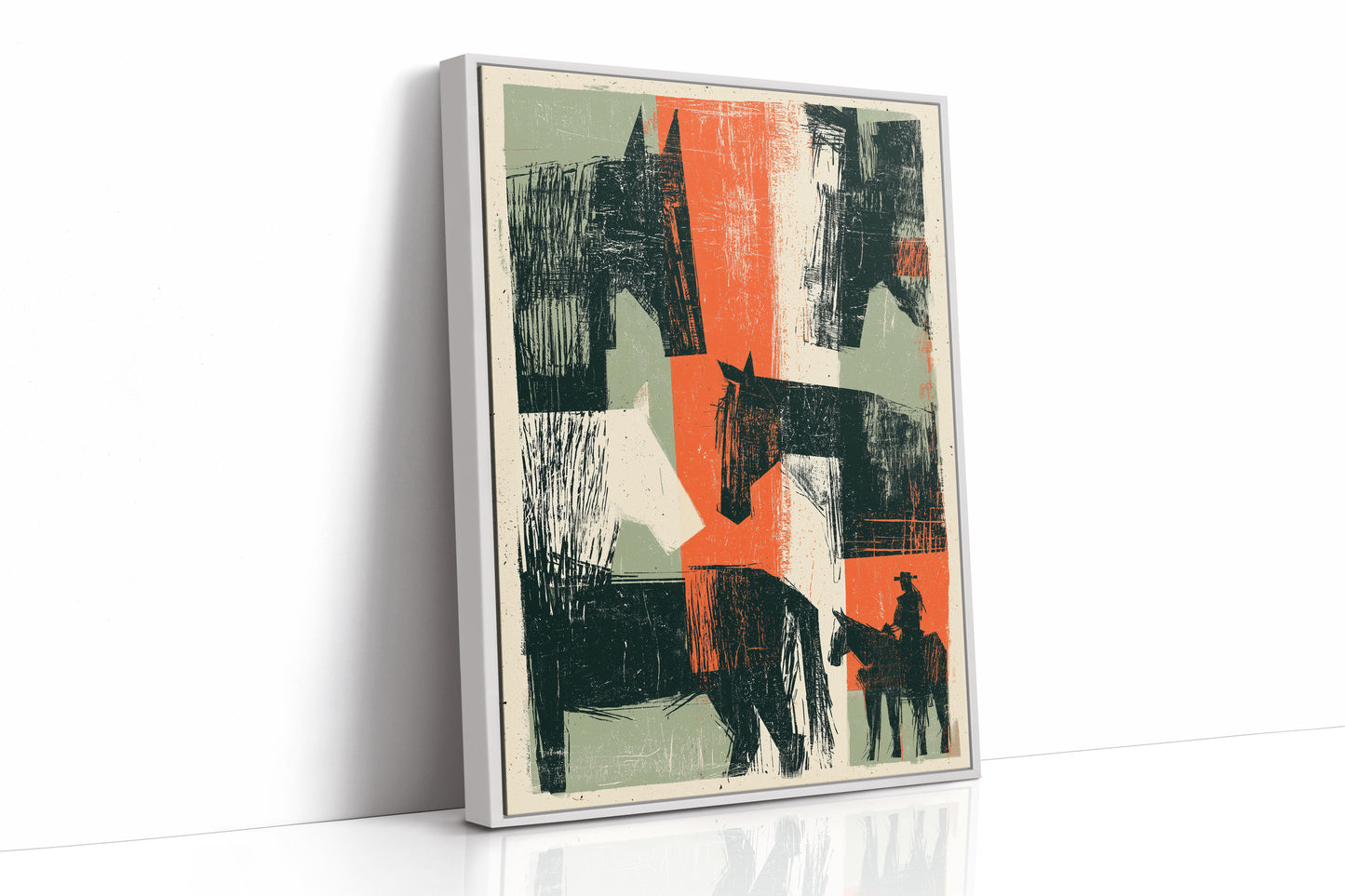 Abstract Rangeland Woodcut
