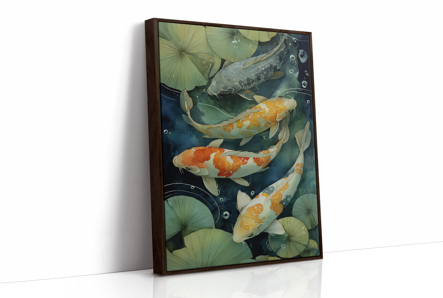 Koi Dance Below Lily Shadows