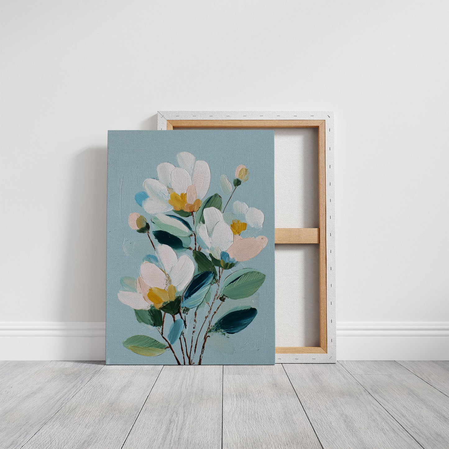Textured Blossoms Against Azure Calm