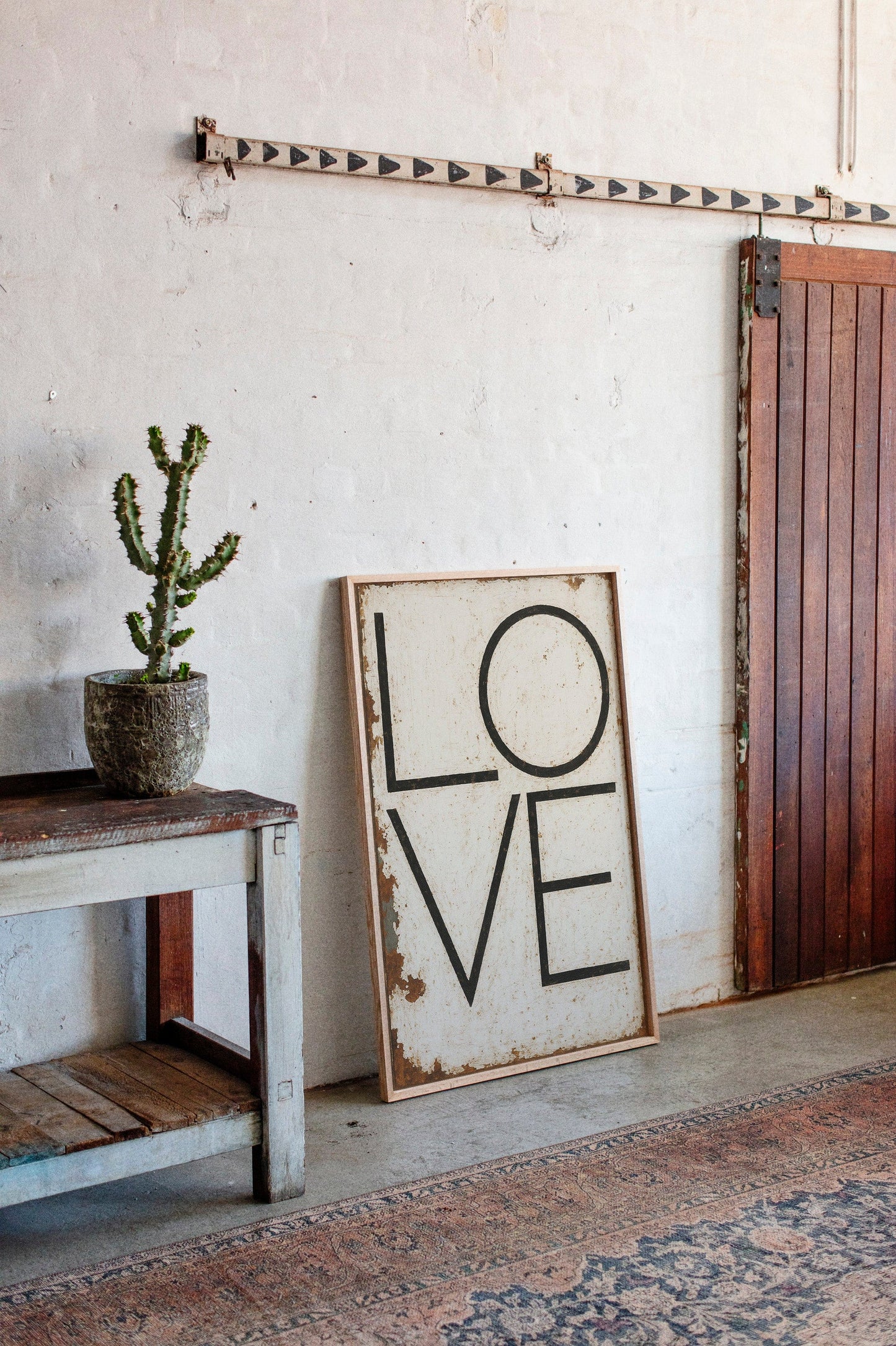 Vintage Modern LOVE Typography Canvas Print