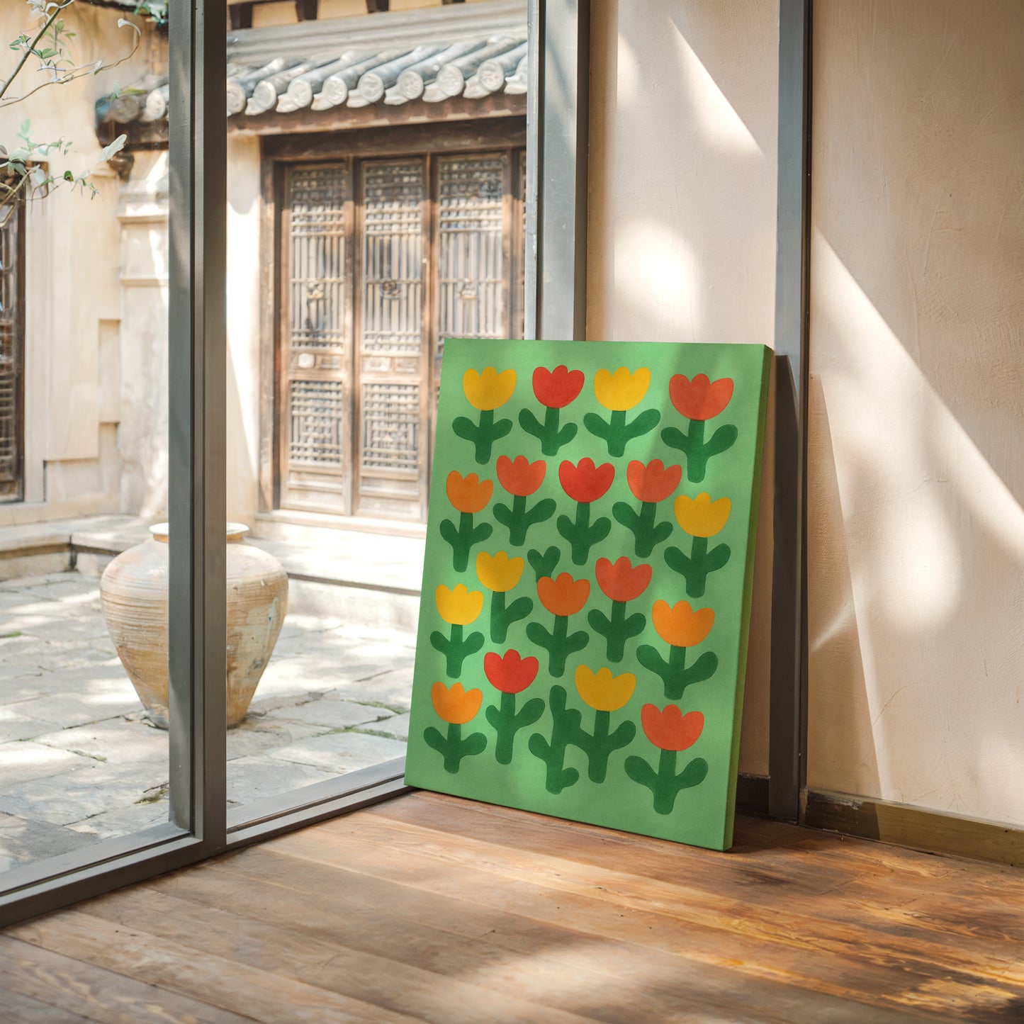 Tulip Parade on Spring Green