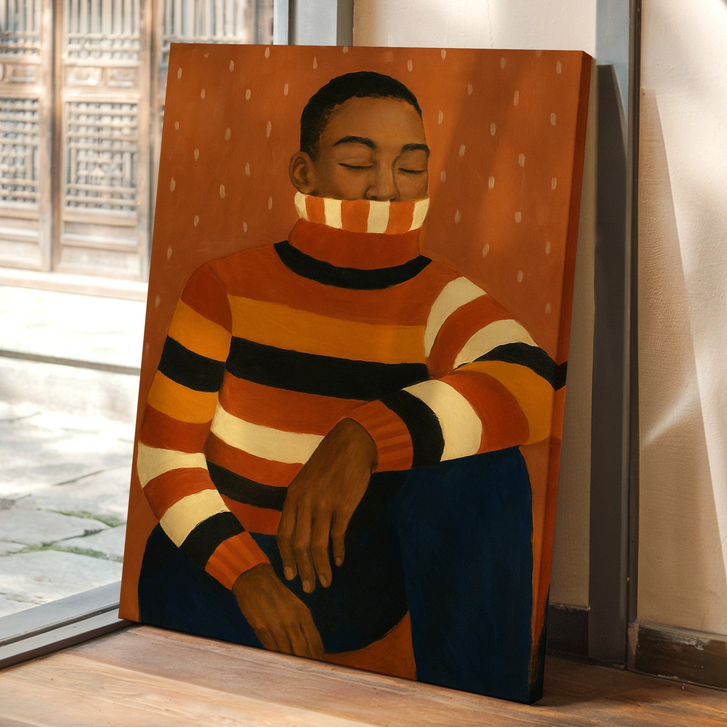 Quiet Thoughts in a Striped Sweater