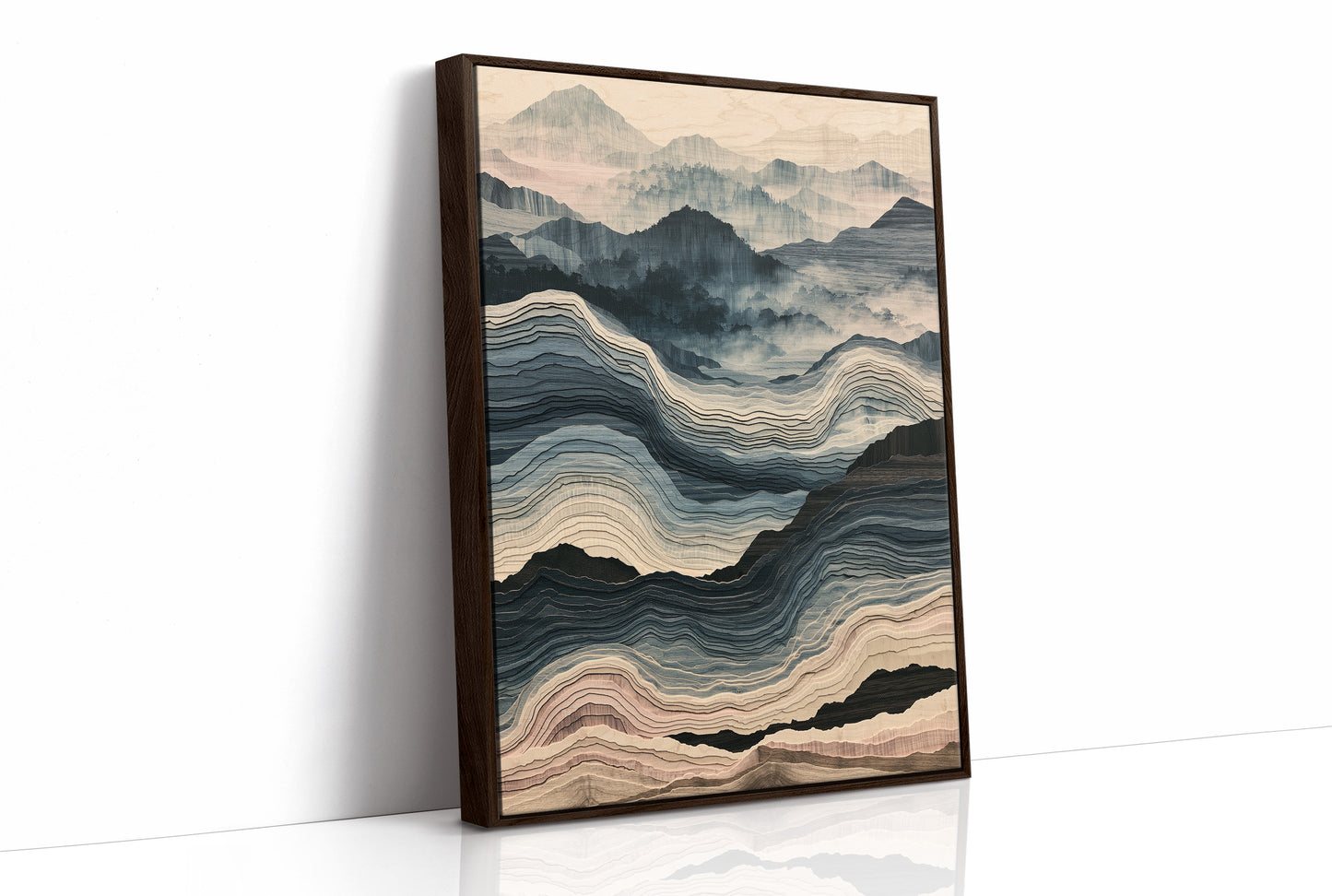 Waves of Wood in Blue and Blush