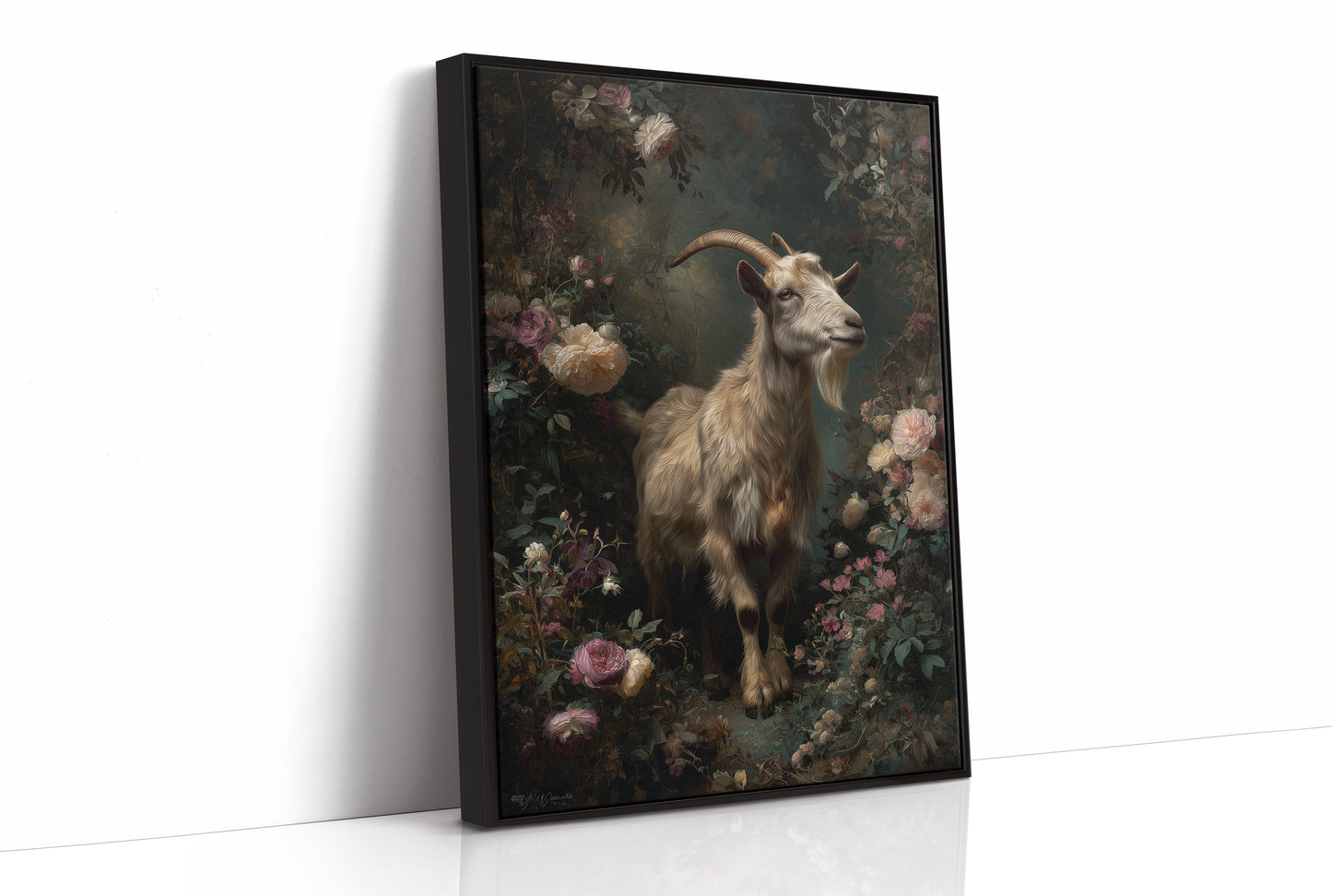 Noble Goat Among Faded Blooms