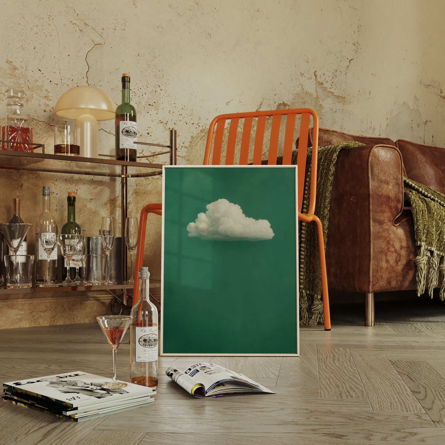 White Cloud on Emerald Sky