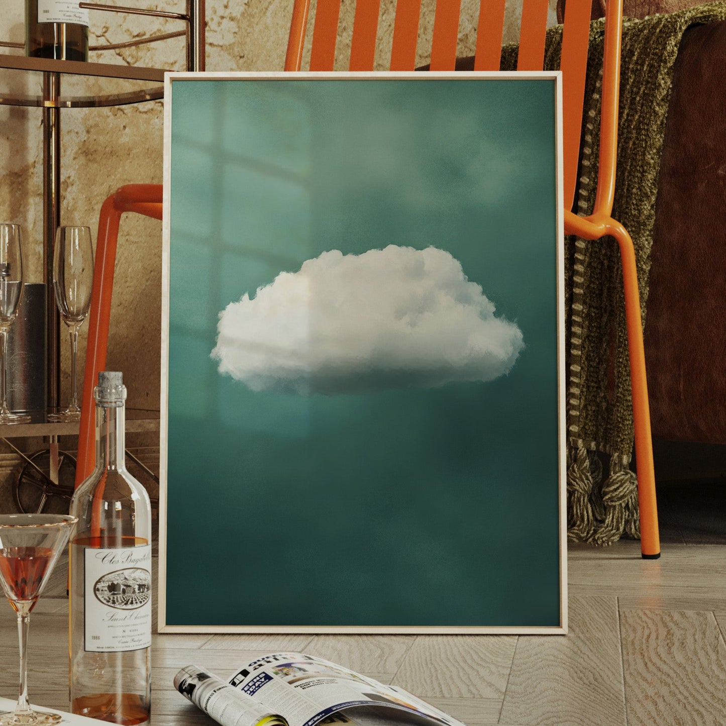 Gentle Cloud over Seafoam Sky