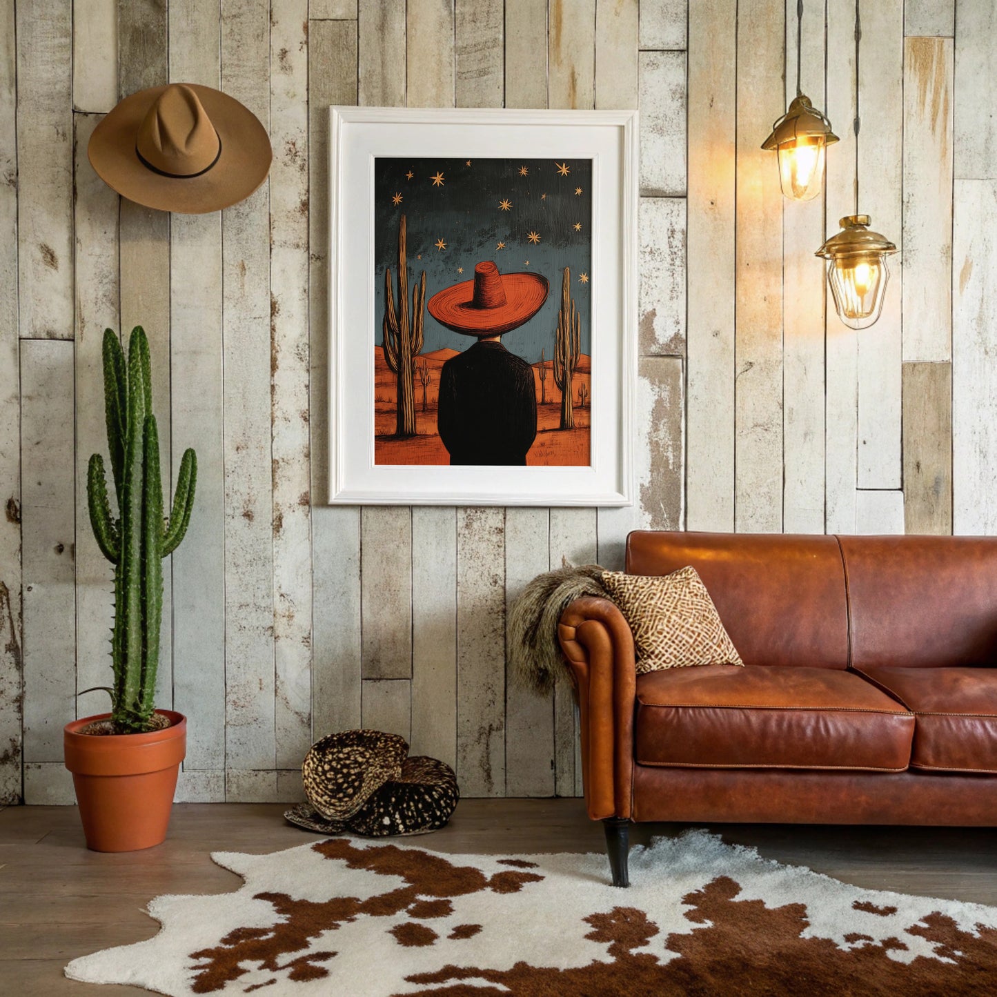 Saguaros Count Stars After Sunset