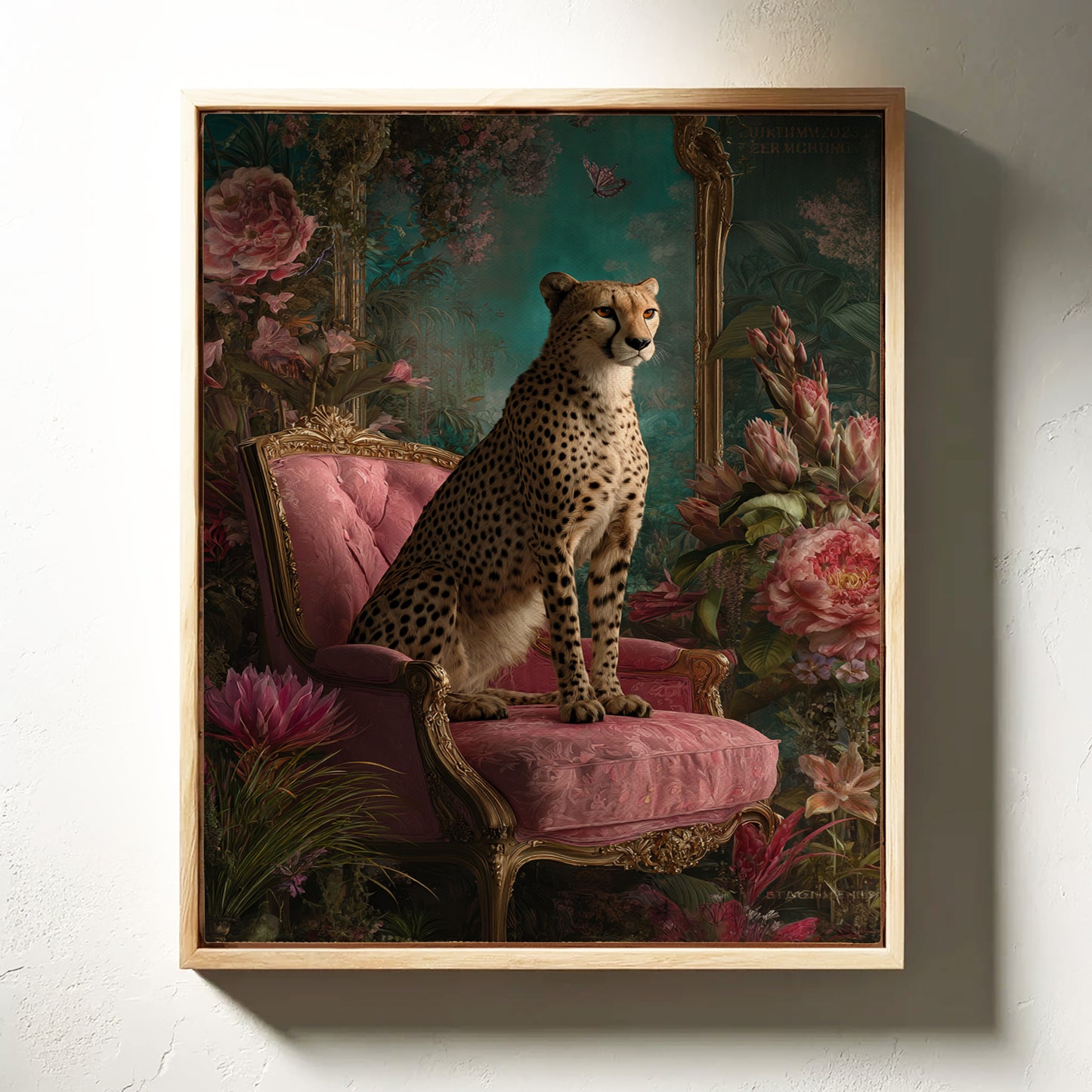 Regal Gaze Amidst Floral Splendor