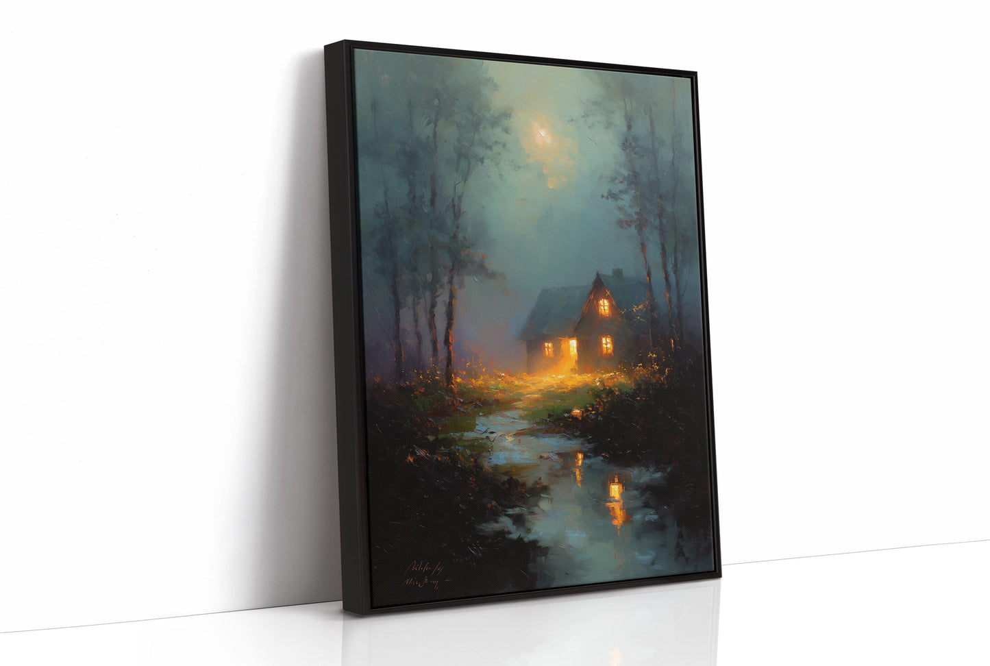 Lantern Glow Across Still Waters
