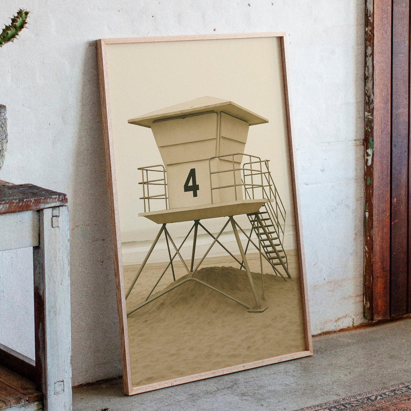 Lifeguard Tower No 4 in Sepia Calm