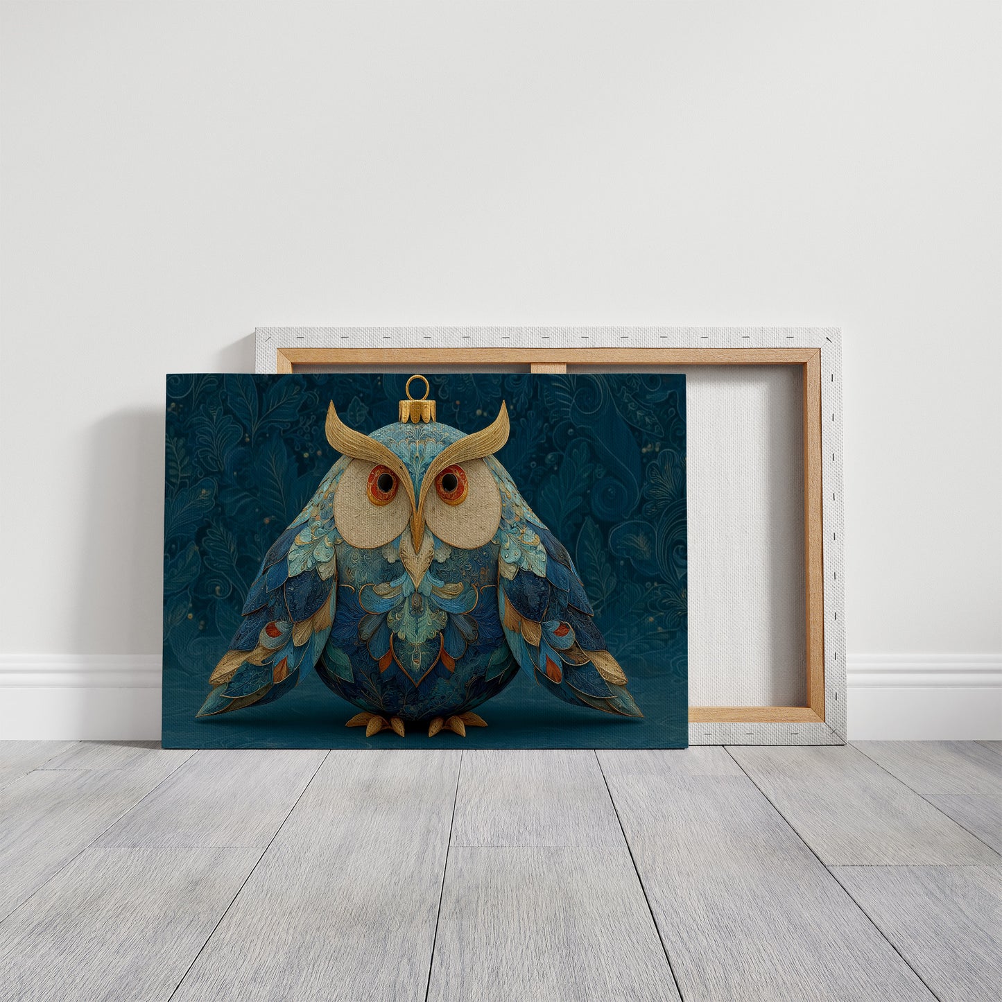 Ornament Owl in Blue and Gold