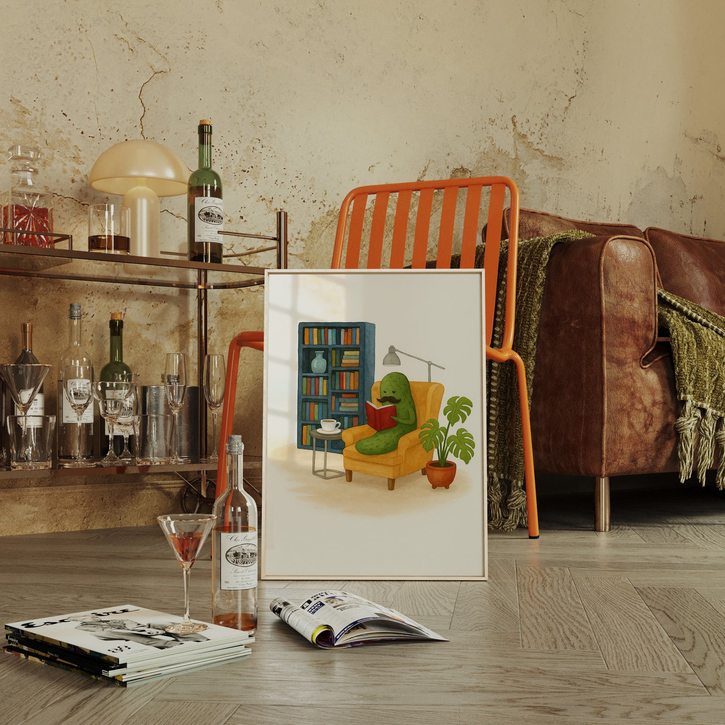 Gentleman Pickle Reading at Home