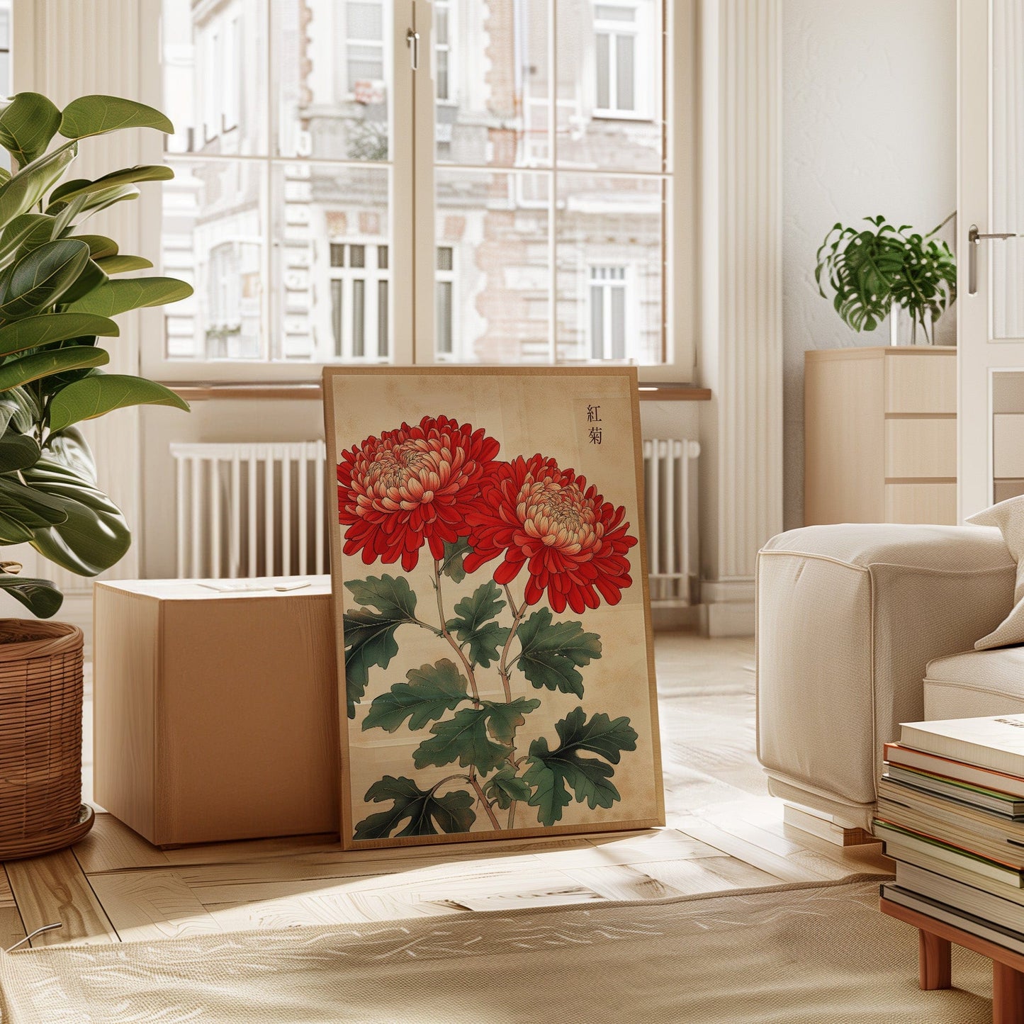 Red Chrysanthemum Elegance