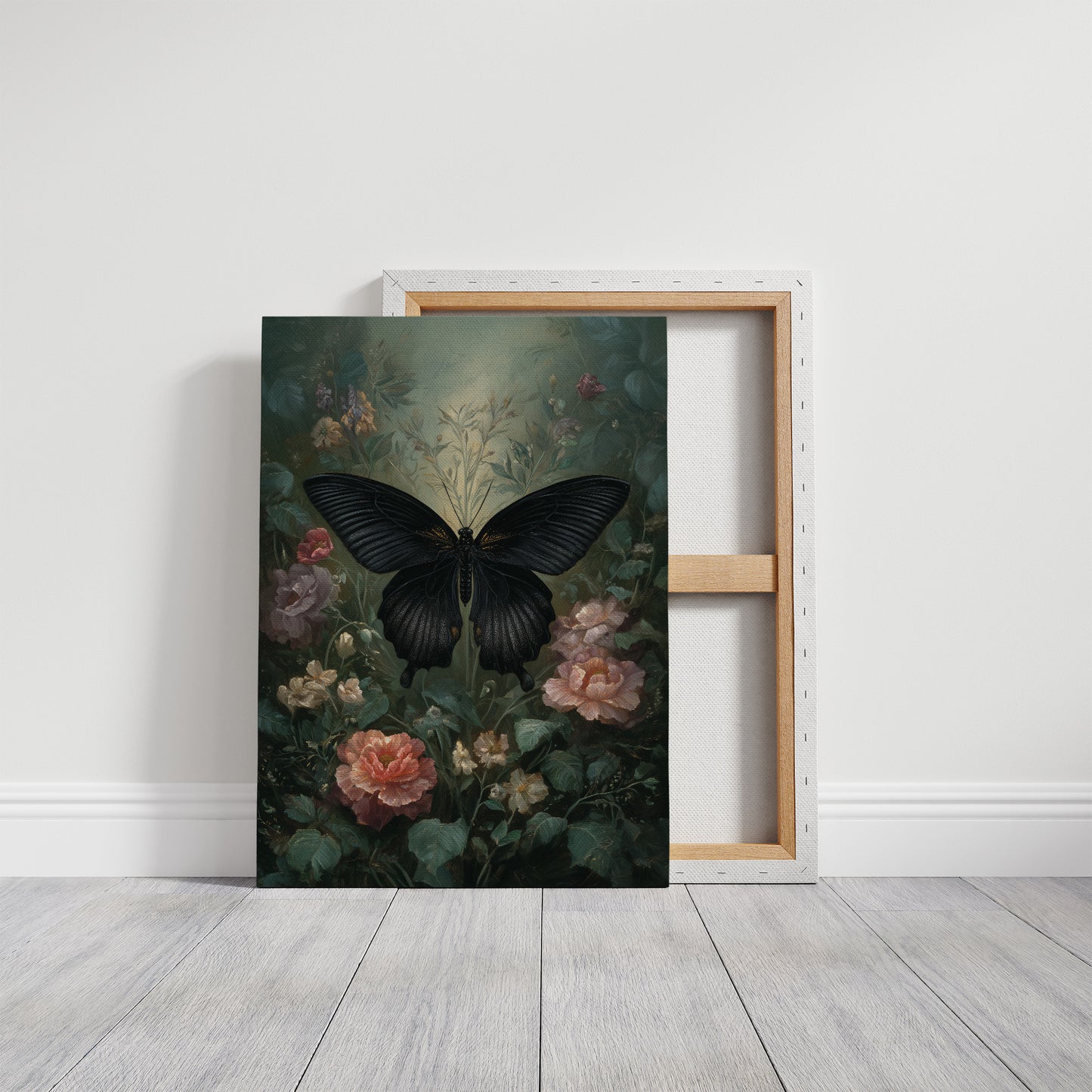 Midnight Blooms Against Dark Walls