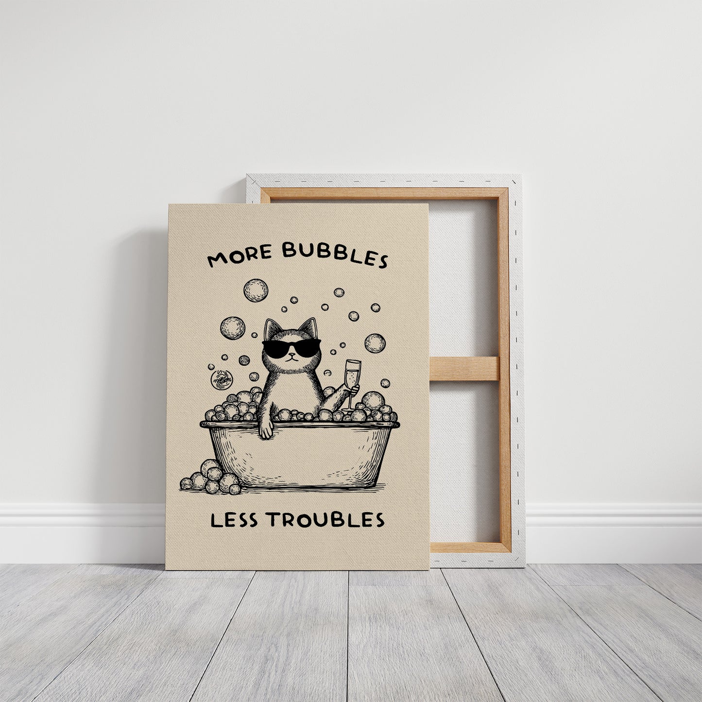 Feline Luxury: Champagne Bath Indulgence