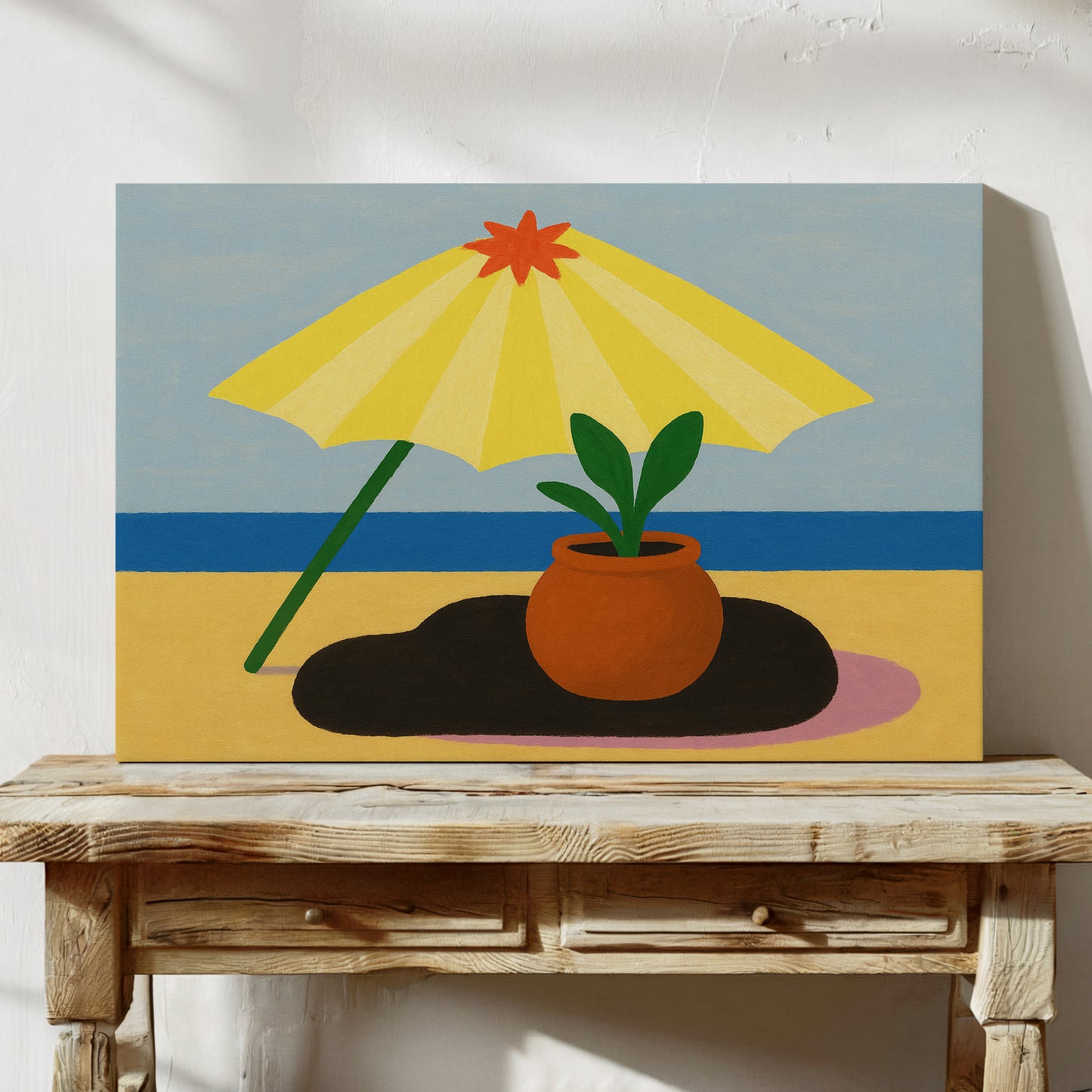 Sunshade and Terracotta by the Sea