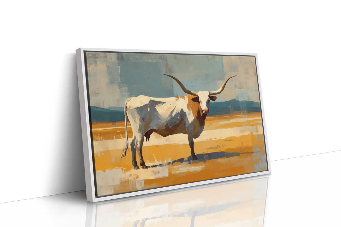 Longhorn Stands In Golden Fields