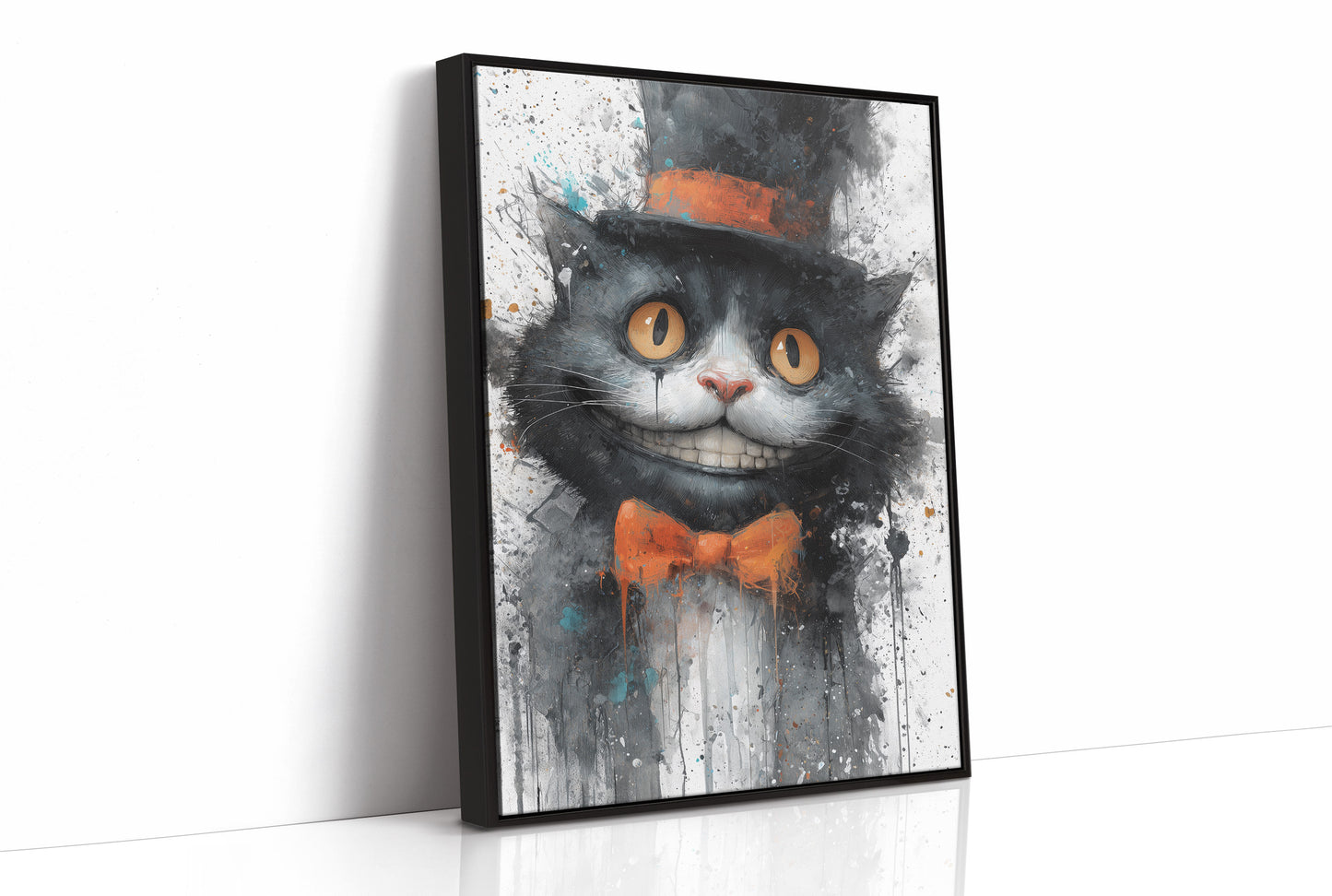 Mischief Grins Behind Orange Bow