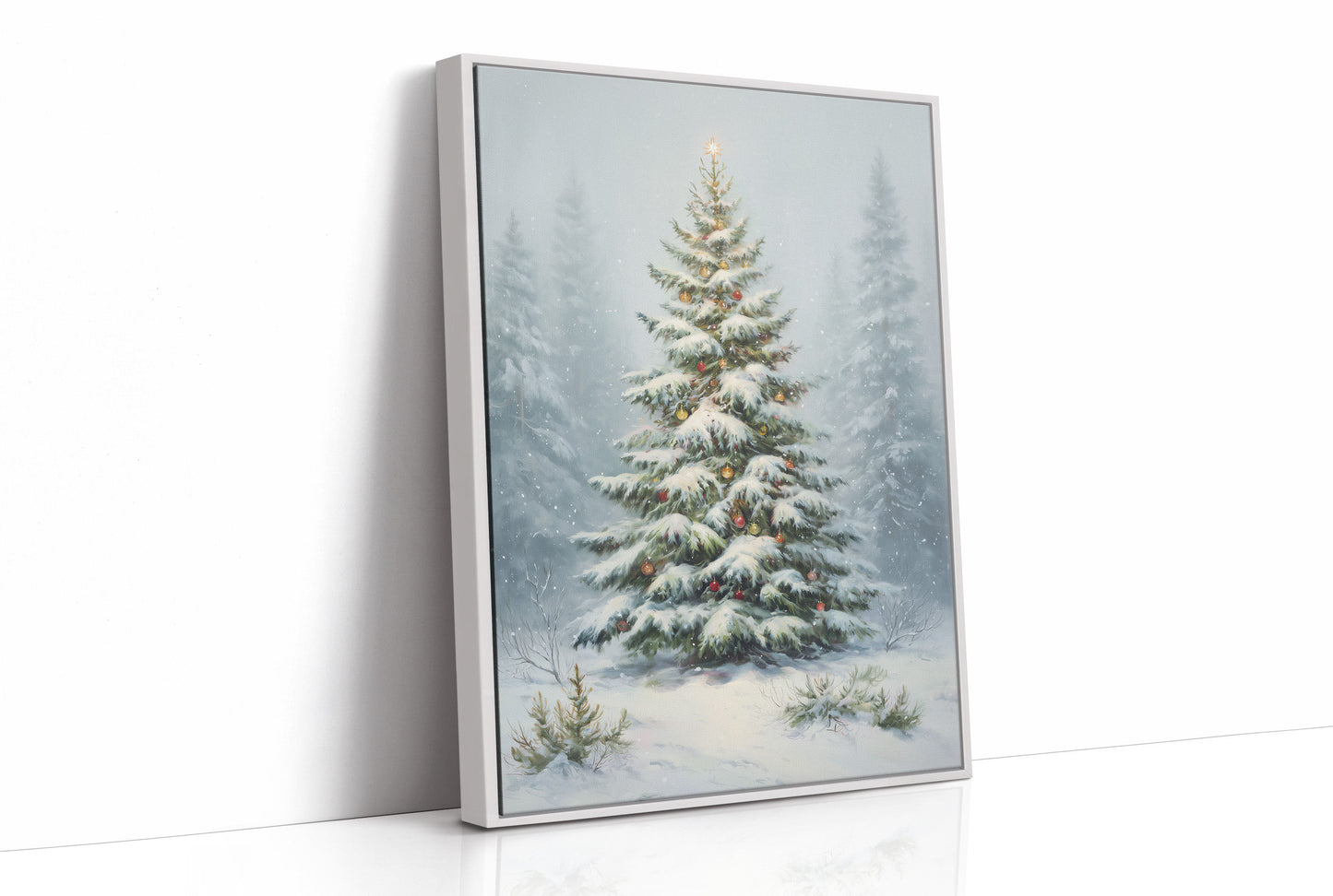 Snow Dusted Evergreen Keeps Watch