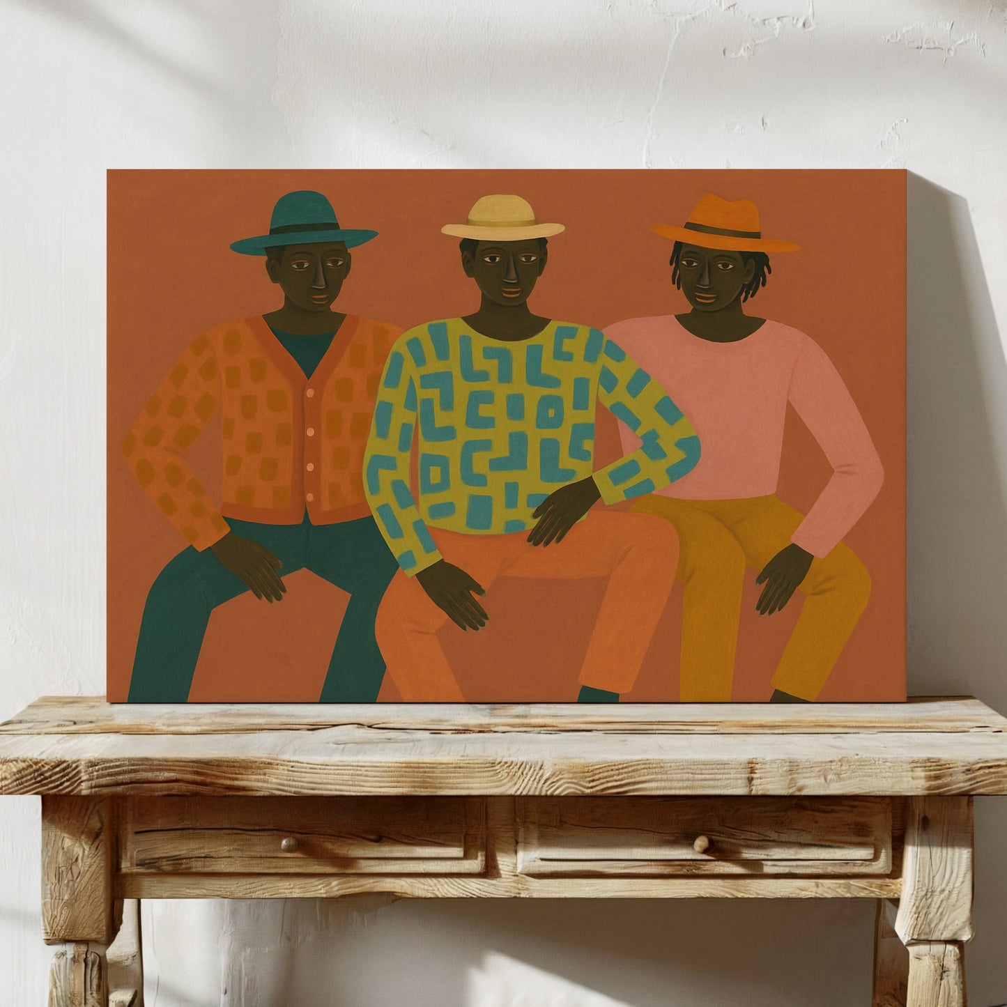 Three Friends in Patterned Harmony