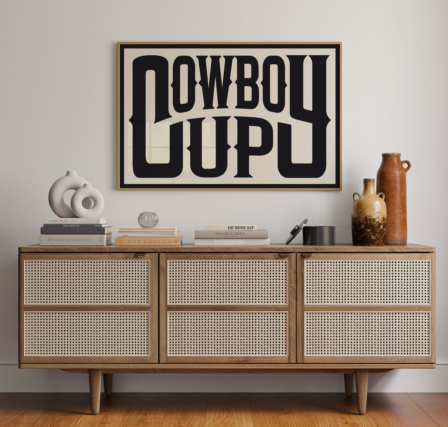 Cowboy Up Western Print in Black Ink