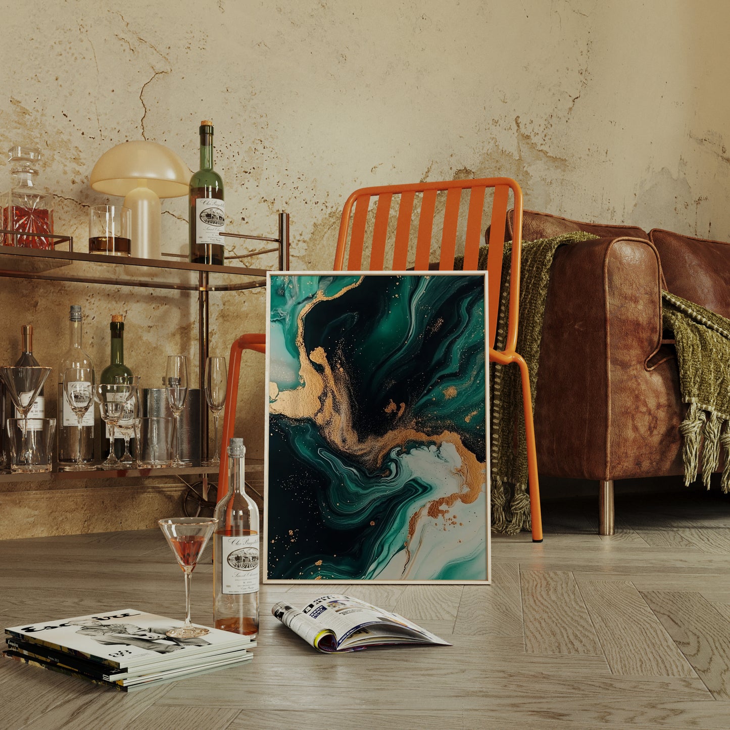 Emerald Flame and Gilded Flow