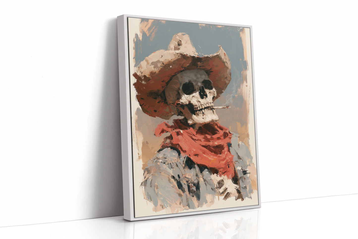 Desert Desperado: Smoking Skeleton Cowboy