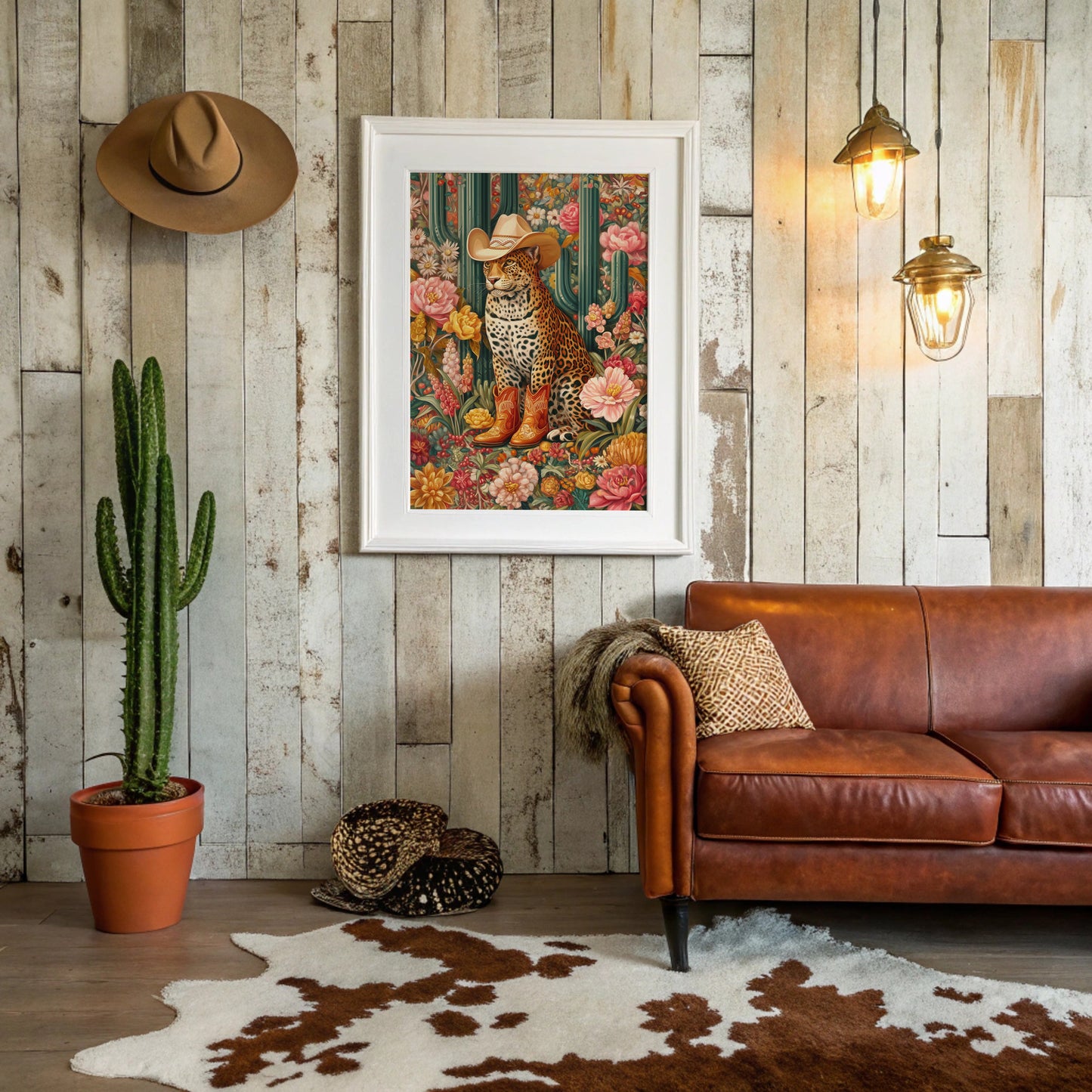 Desert Leopard Wears Cowboy Dreams