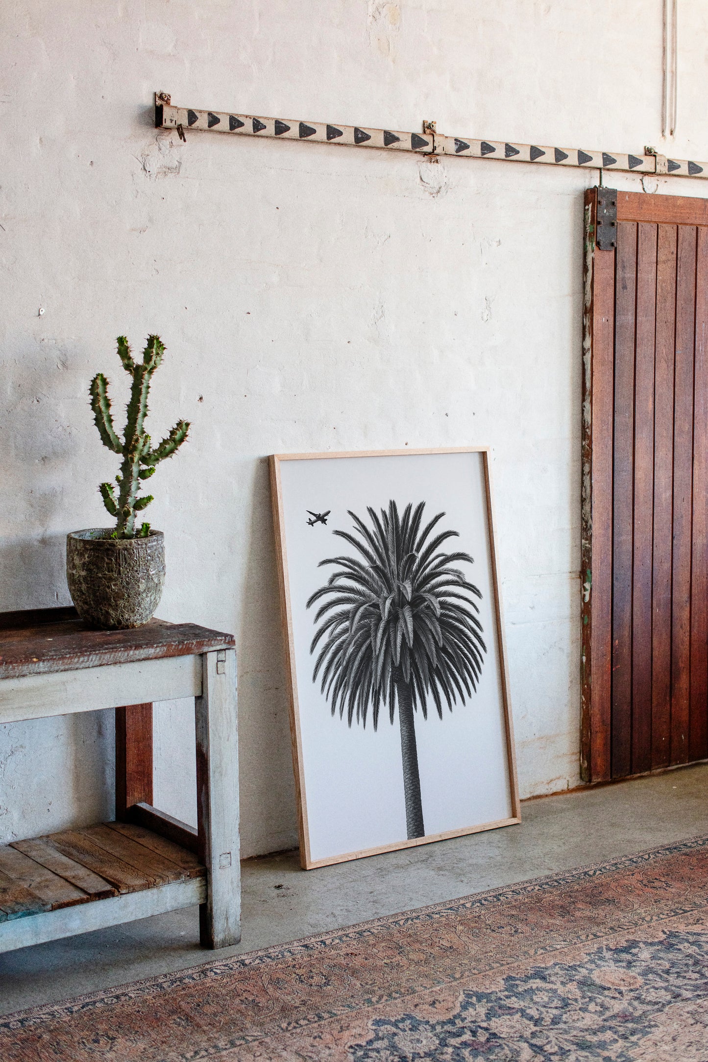 Palm Crown and Passing Plane