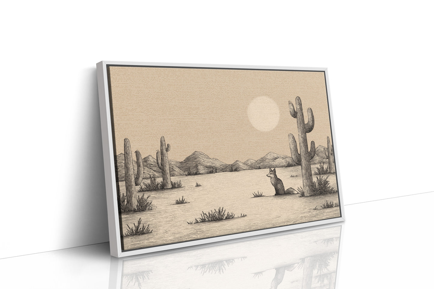 Fox Gazes At Desert Moon