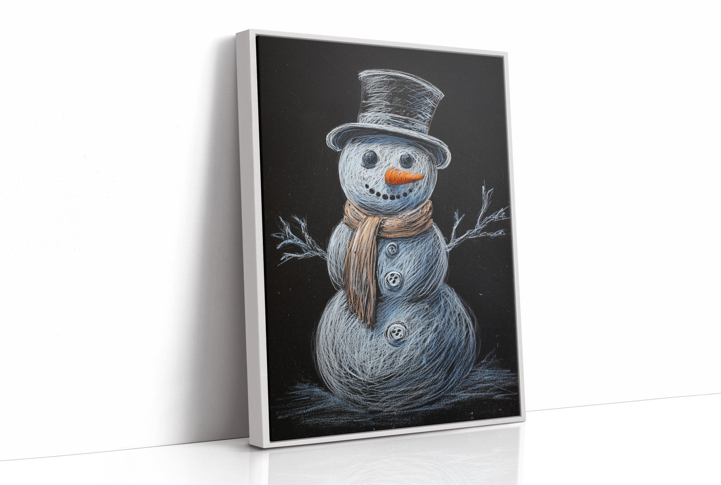 Snowman Tales On Winter Blackboard
